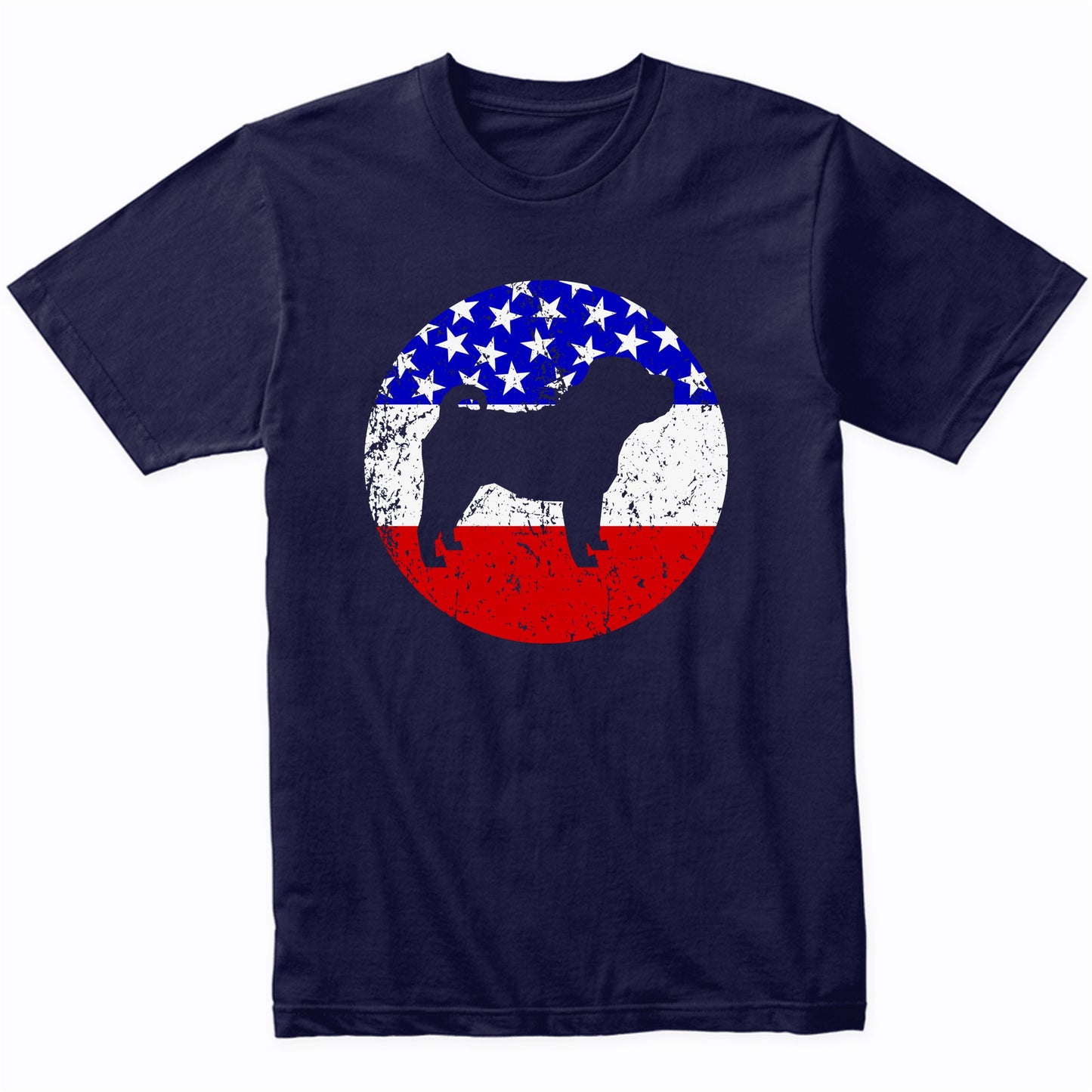 American Flag Shar Pei Shirt - Retro Shar Pei Dog T-Shirt