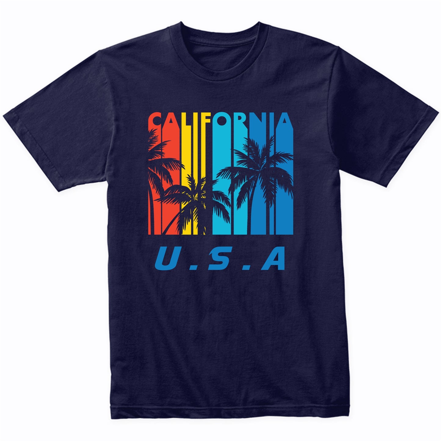 Retro California Palm Trees Vacation T-Shirt
