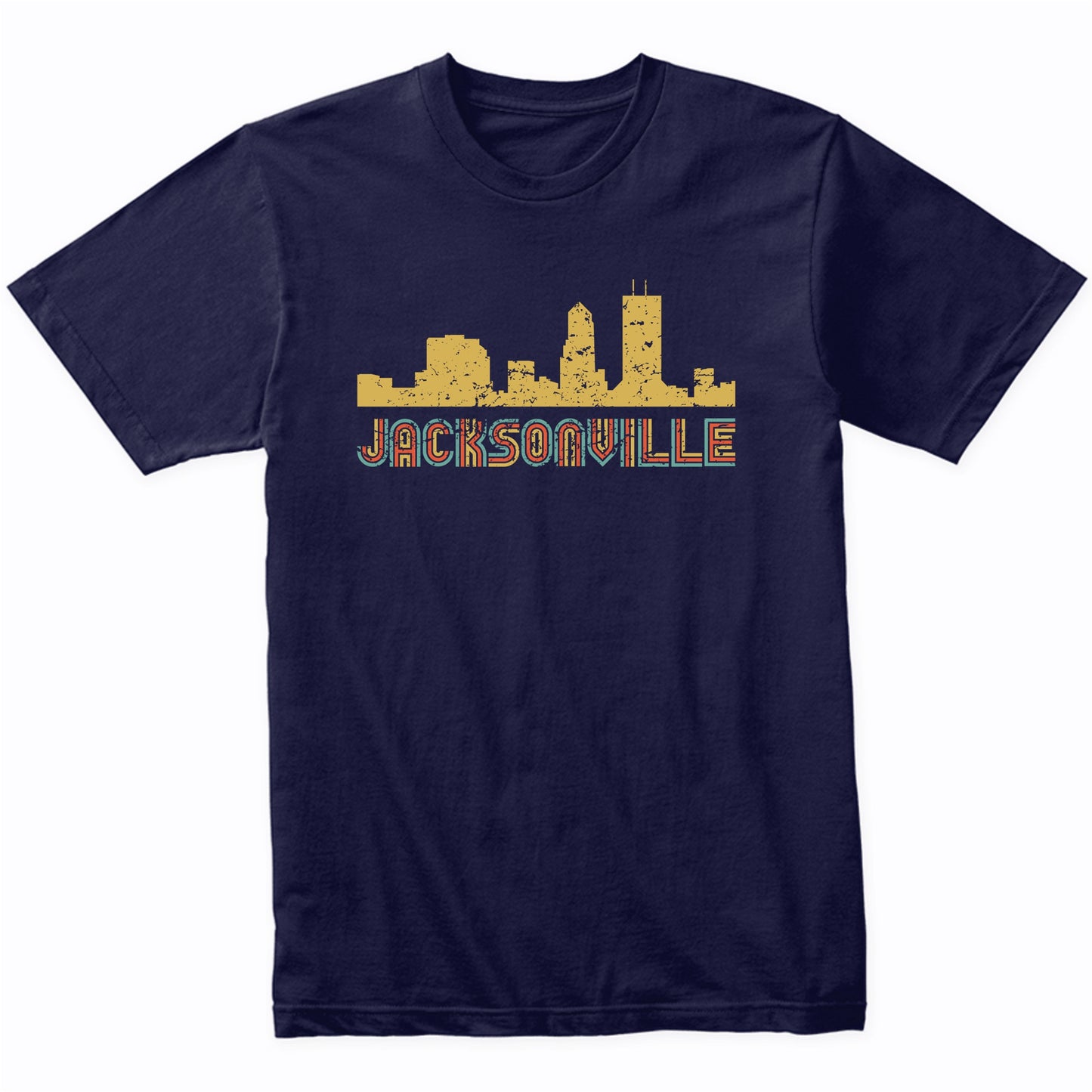 Retro Jacksonville Florida Skyline T-Shirt