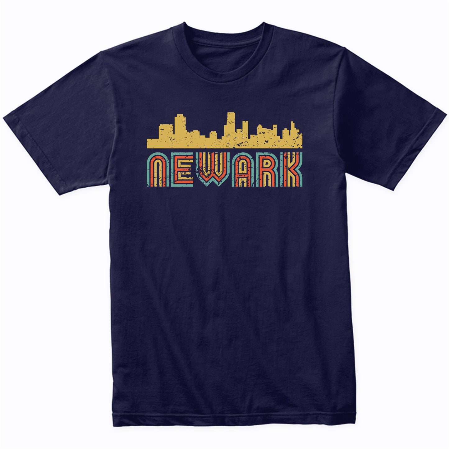 Retro Newark New Jersey Skyline T-Shirt
