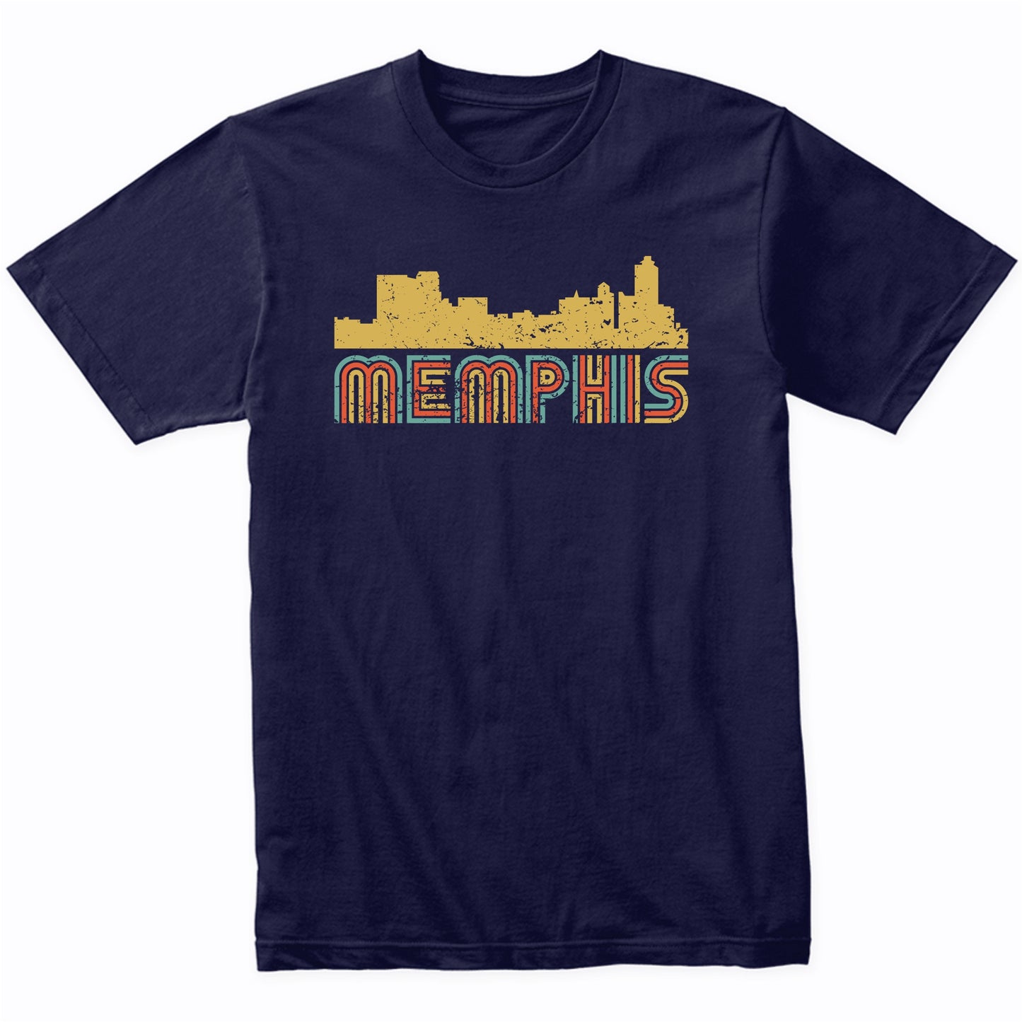 Retro Memphis Tennessee Skyline T-Shirt
