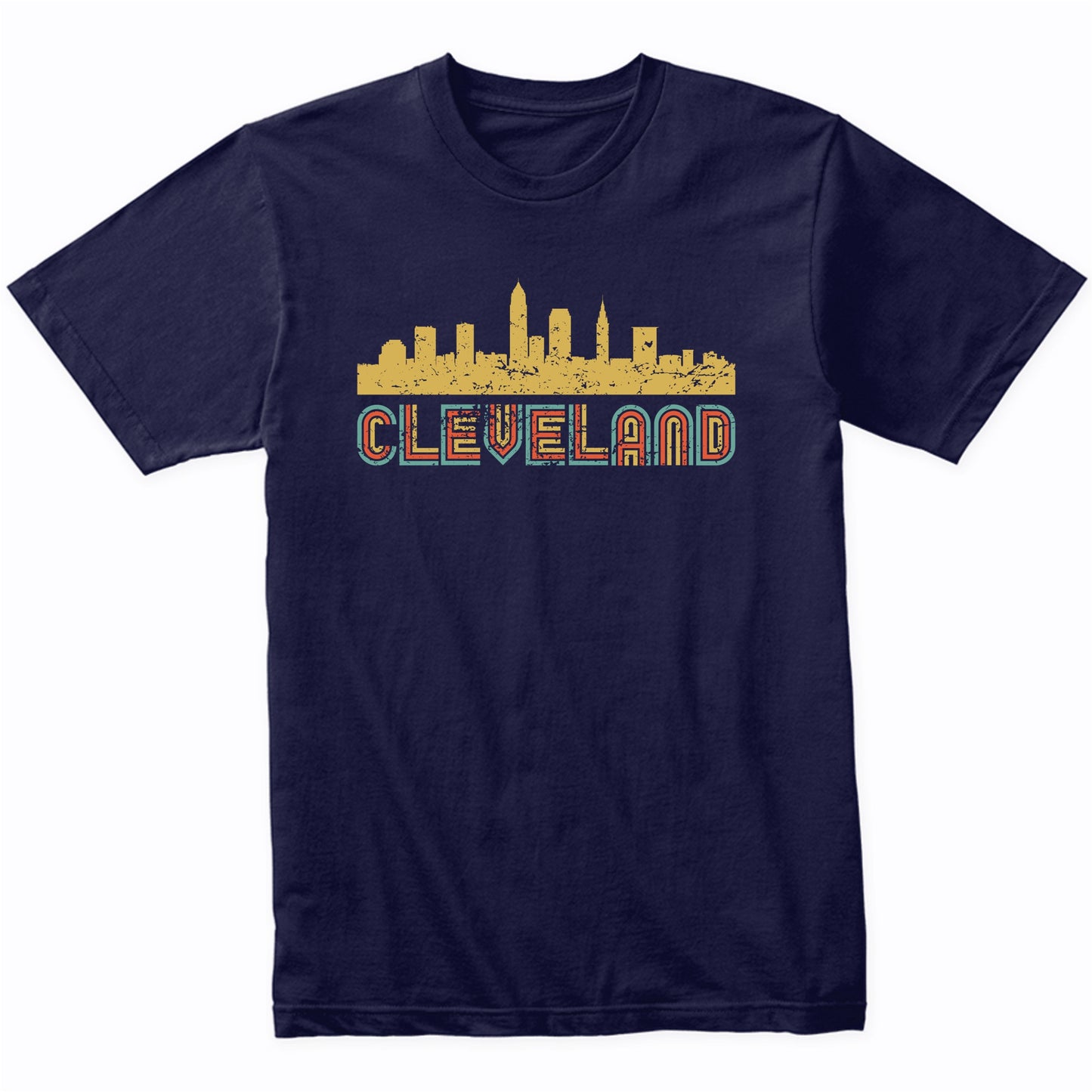 Retro Cleveland Ohio Skyline T-Shirt