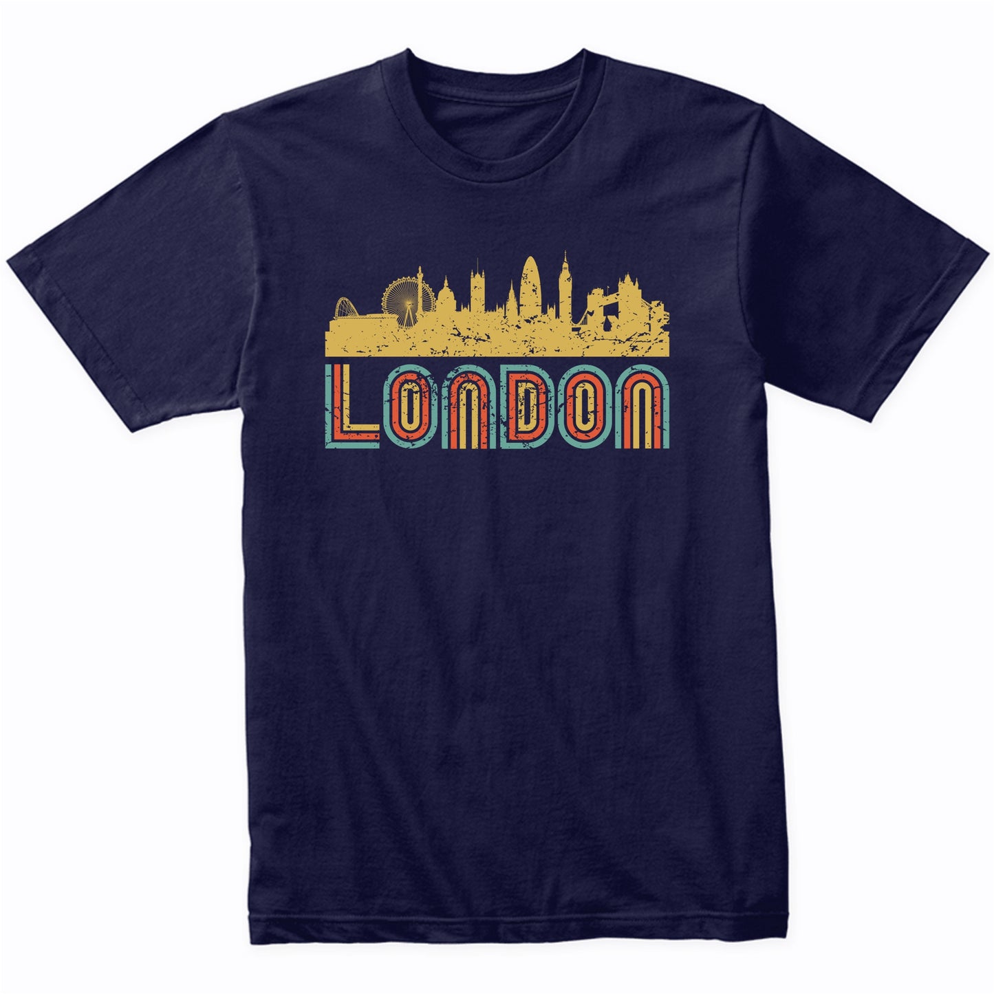 Retro London England Skyline T-Shirt
