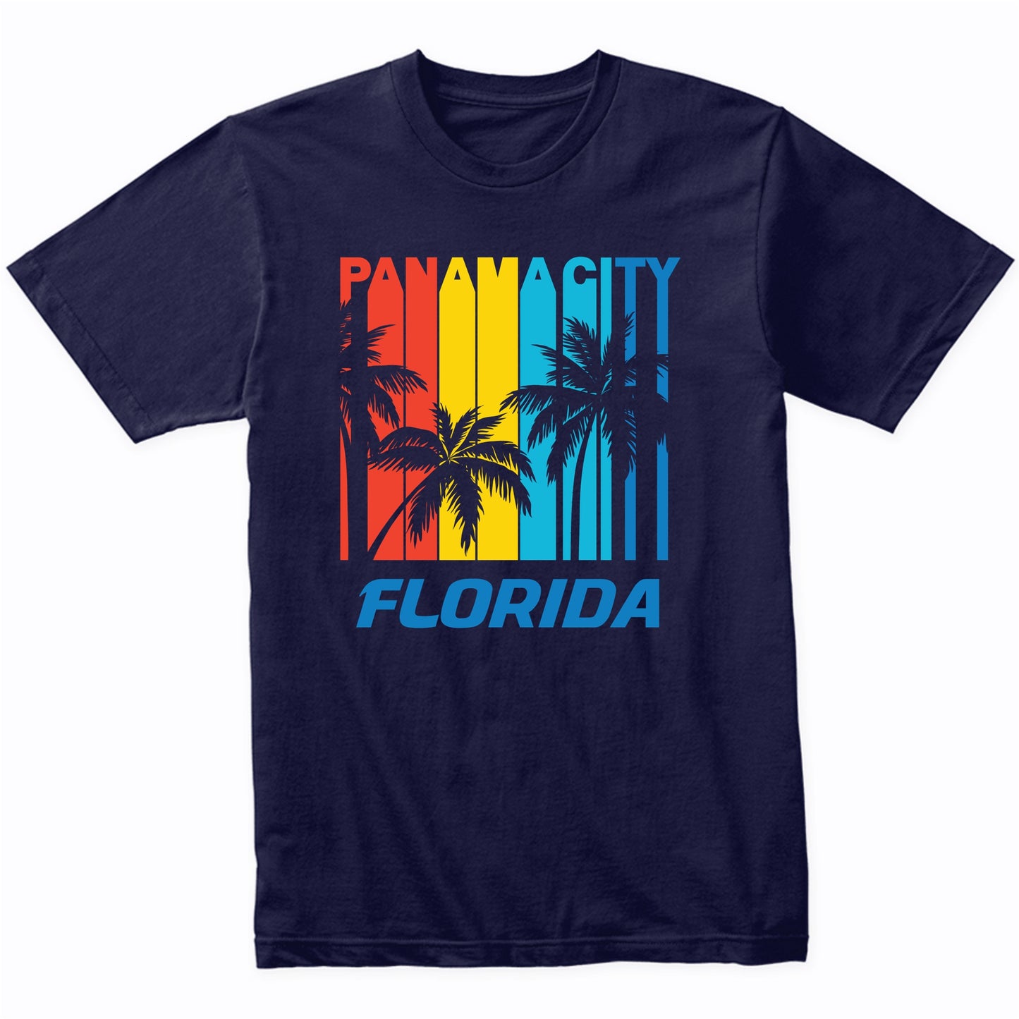 Retro Panama City Florida Palm Trees Vacation T-Shirt