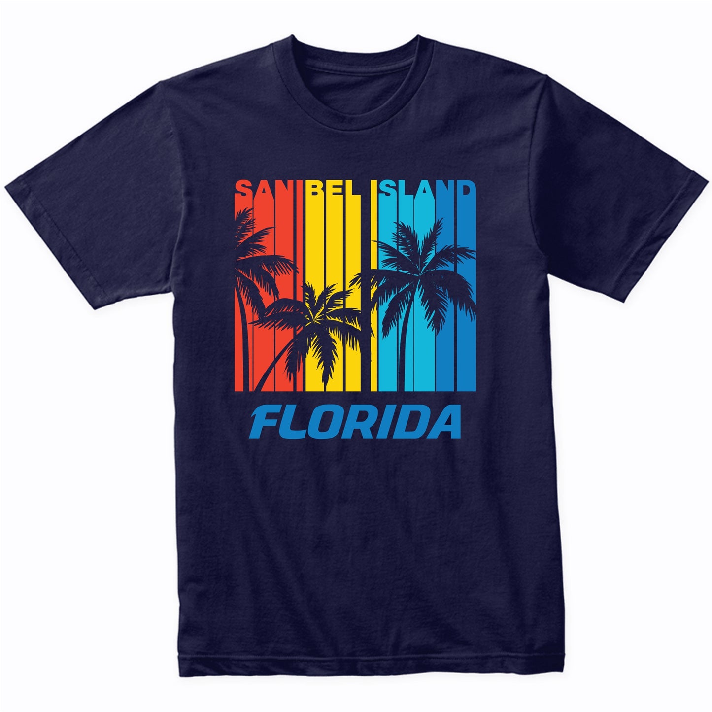 Retro Sanibel Island Florida Palm Trees Vacation T-Shirt