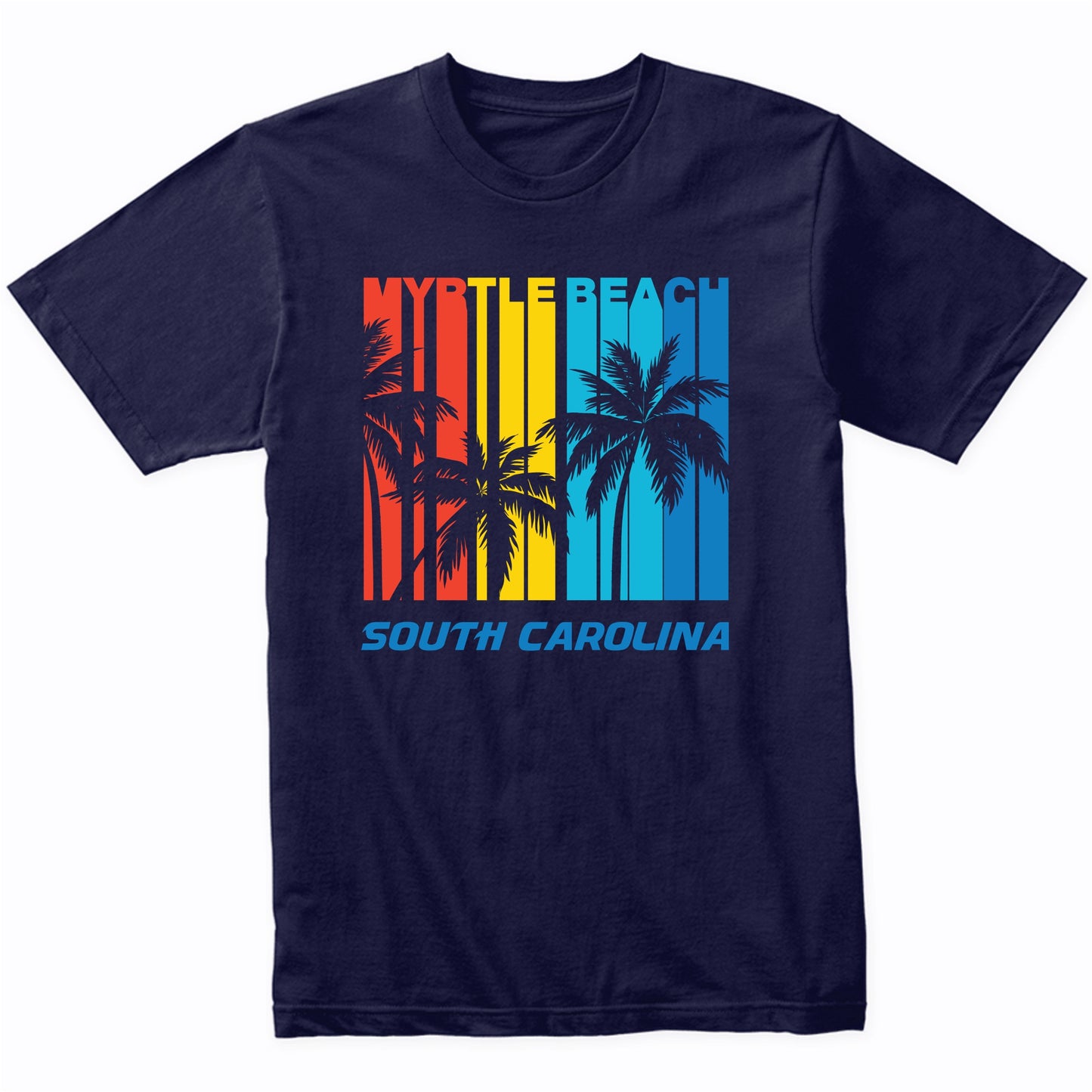 Retro Myrtle Beach South Carolina Palm Trees Vacation T-Shirt
