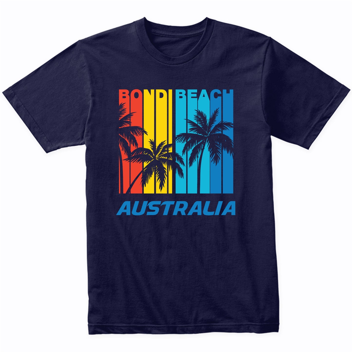 Retro Bondi Beach Australia Palm Trees Vacation T-Shirt