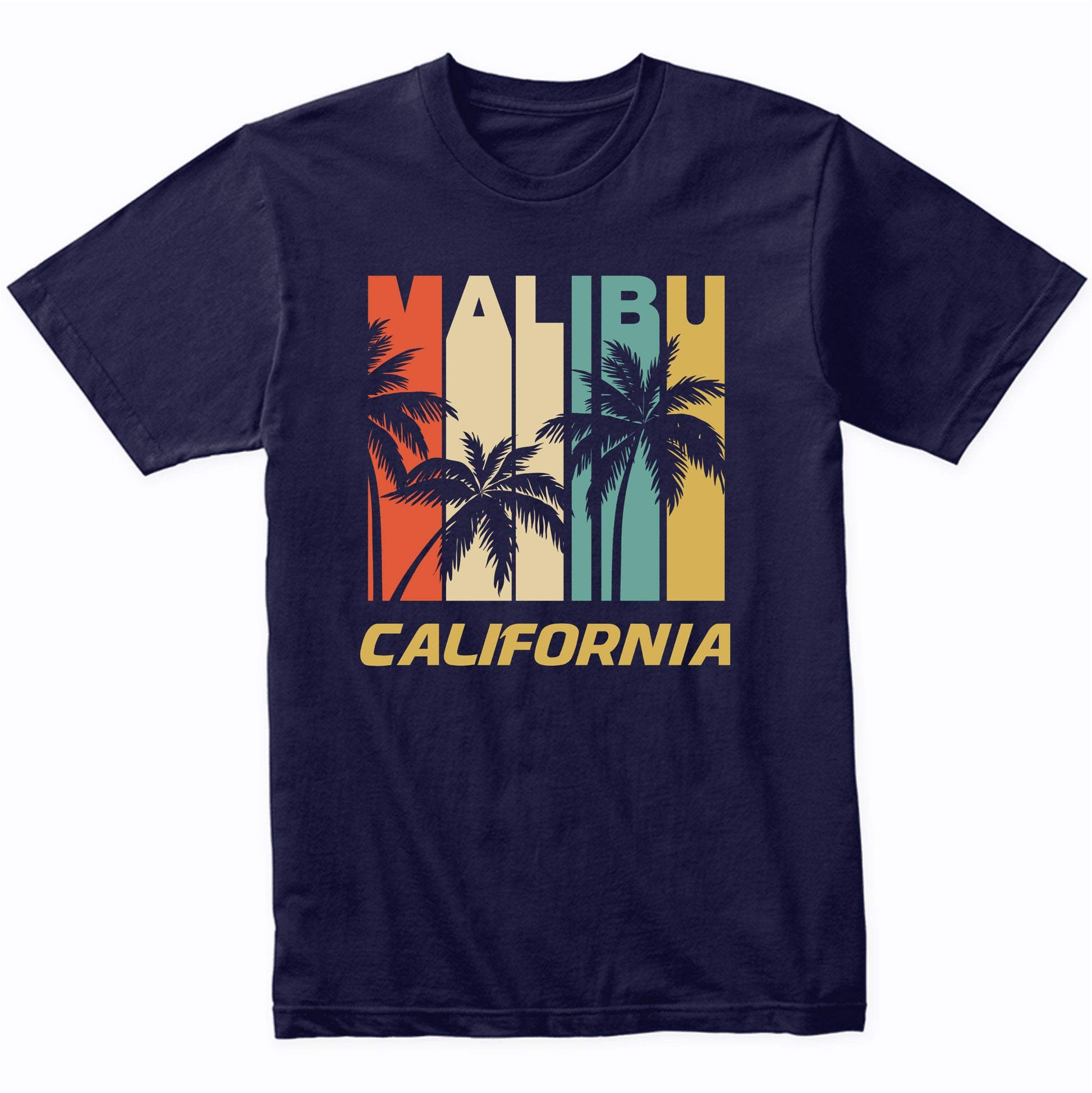 Retro Malibu California Palm Trees Vacation T-Shirt