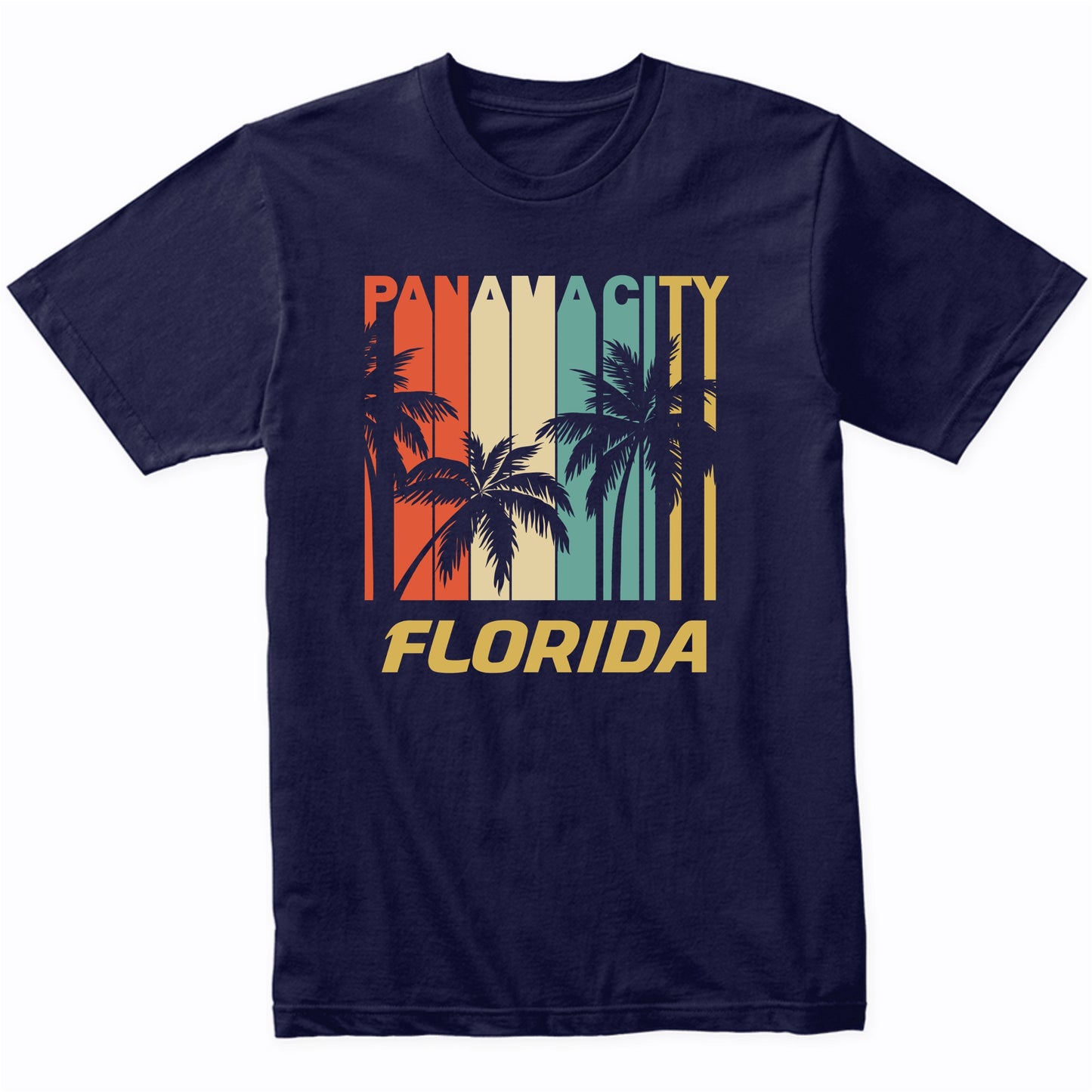 Retro Panama City Florida Palm Trees Vacation T-Shirt