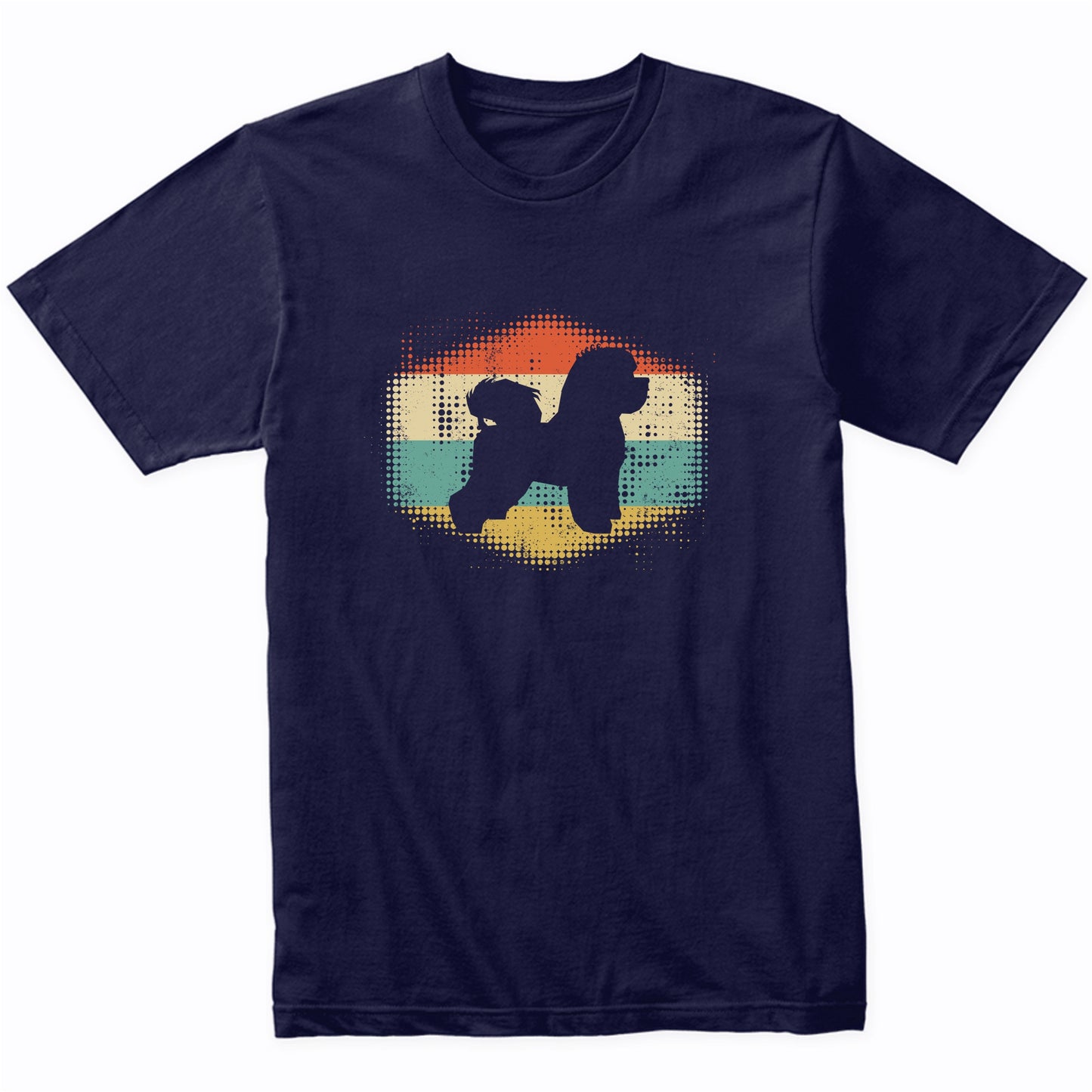 Vintage Retro Bichon Frise Silhouette Dog Owner T-Shirt