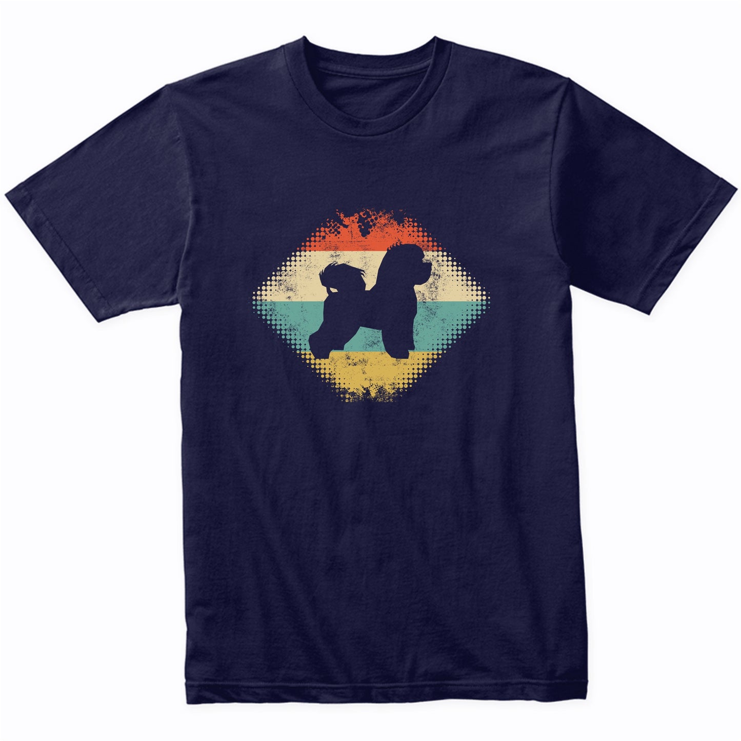 Vintage Retro Bichon Frise Silhouette Dog Owner T-Shirt