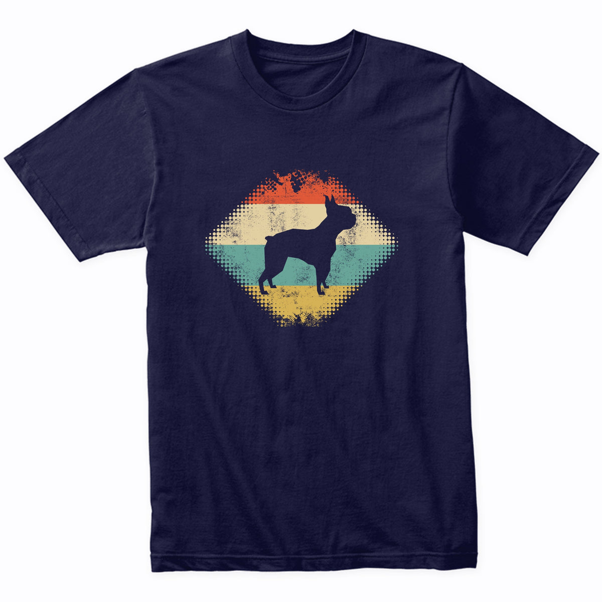 Vintage Retro Boston Terrier Silhouette Dog Owner T-Shirt