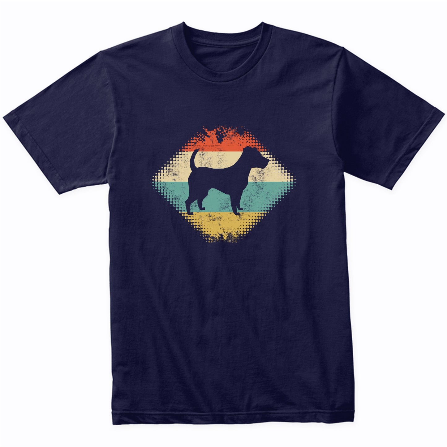 Vintage Retro Jack Russell Terrier Silhouette Dog Owner T-Shirt
