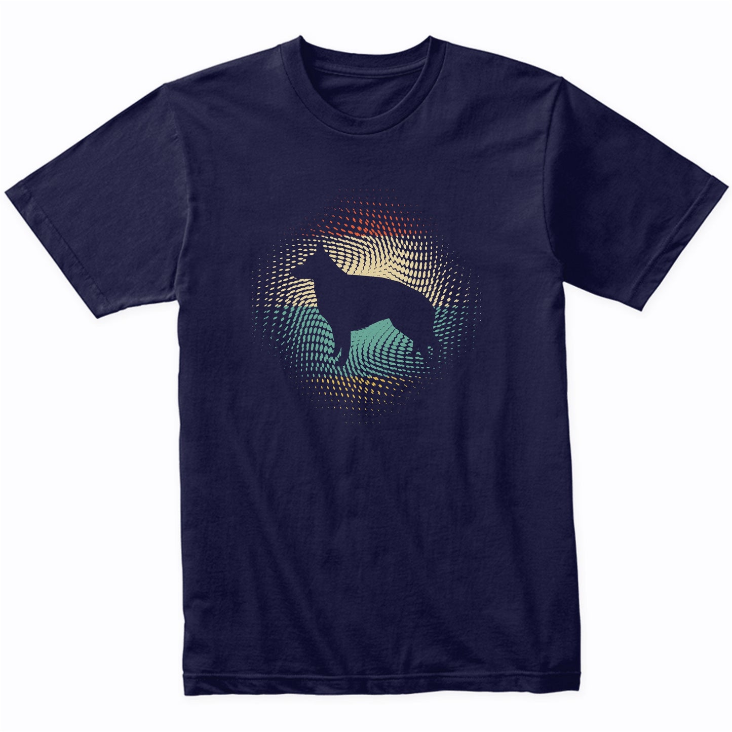 Vintage Retro German Shepherd Silhouette Dog Owner T-Shirt