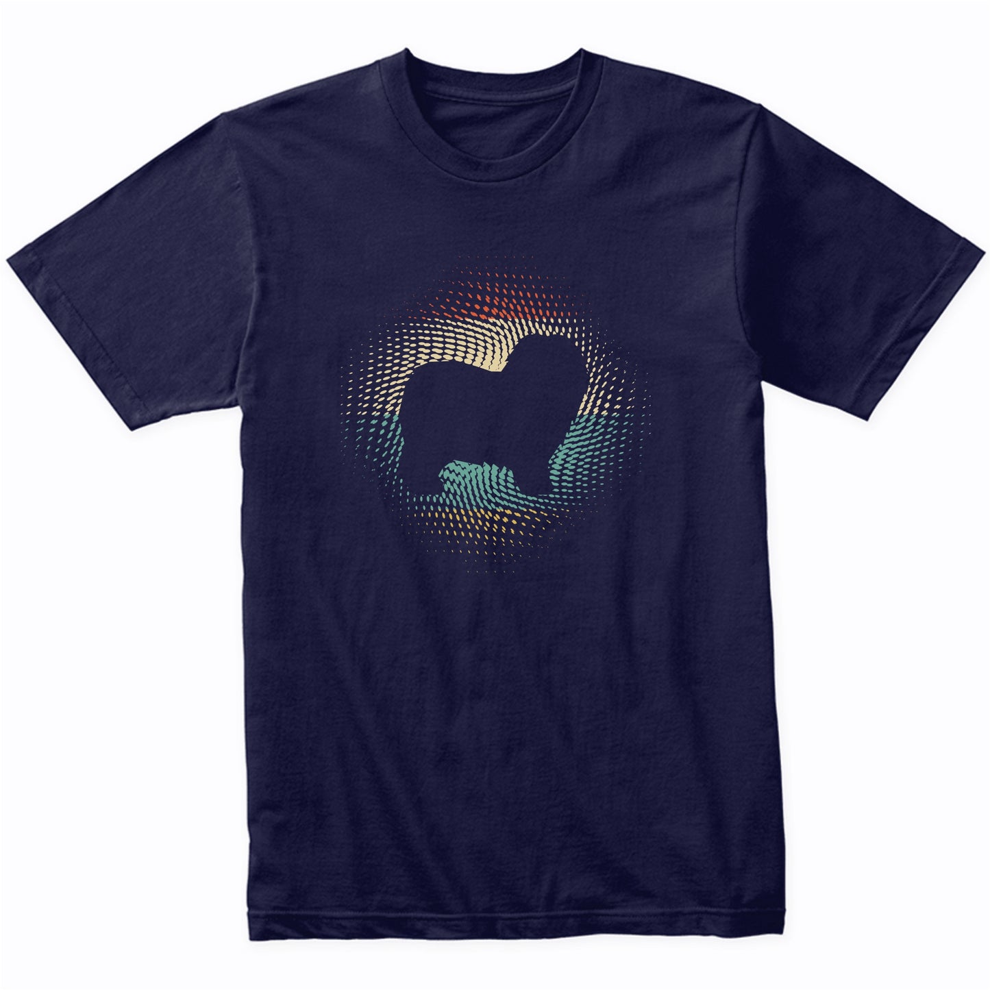 Vintage Retro Old English Sheepdog Silhouette Dog Owner T-Shirt