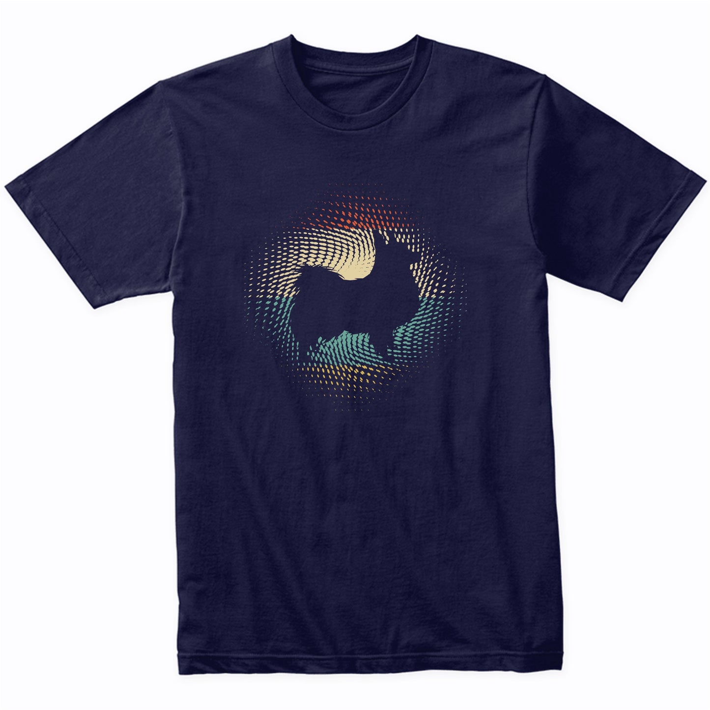 Vintage Retro Papillon Silhouette Dog Owner T-Shirt