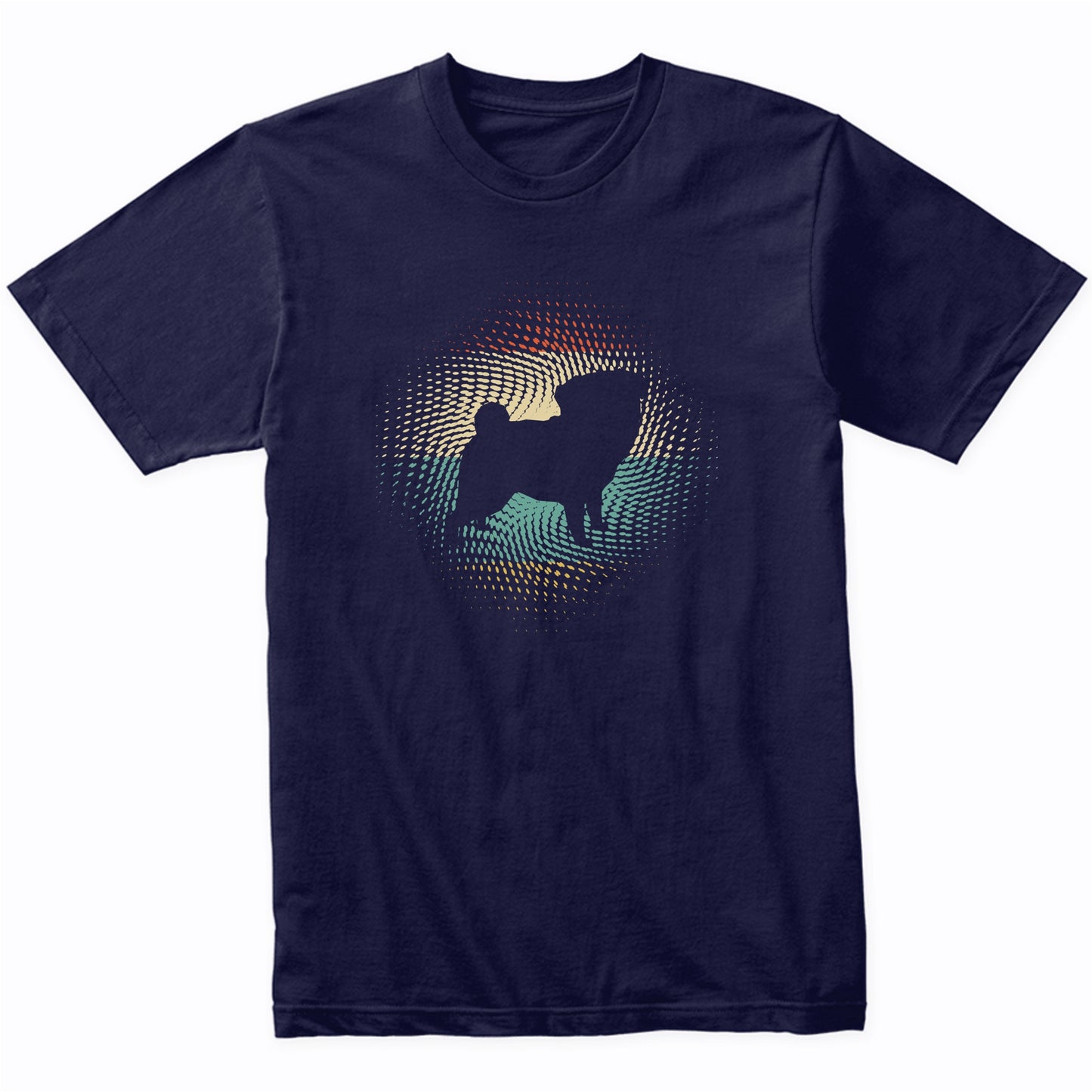 Vintage Retro Pug Silhouette Dog Owner T-Shirt