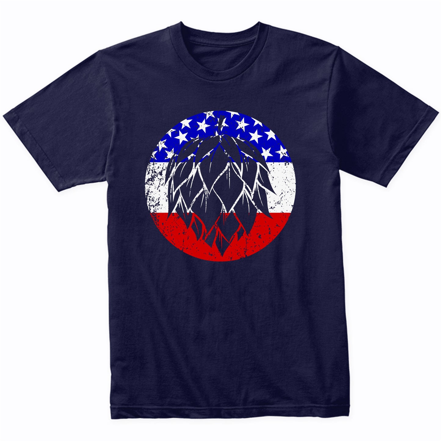 Hops Retro Style Craft Beer American Flag T-Shirt