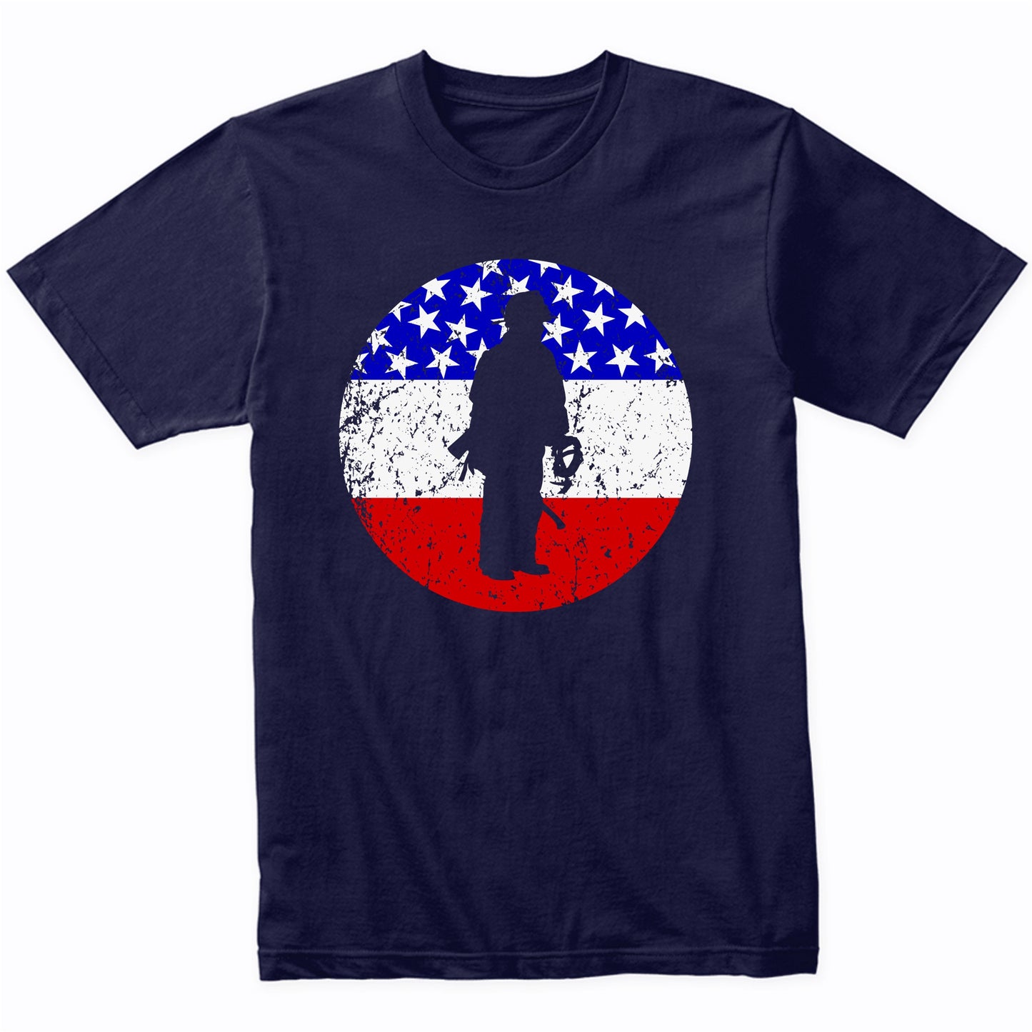 Fireman Retro Style Firefighter American Flag T-Shirt
