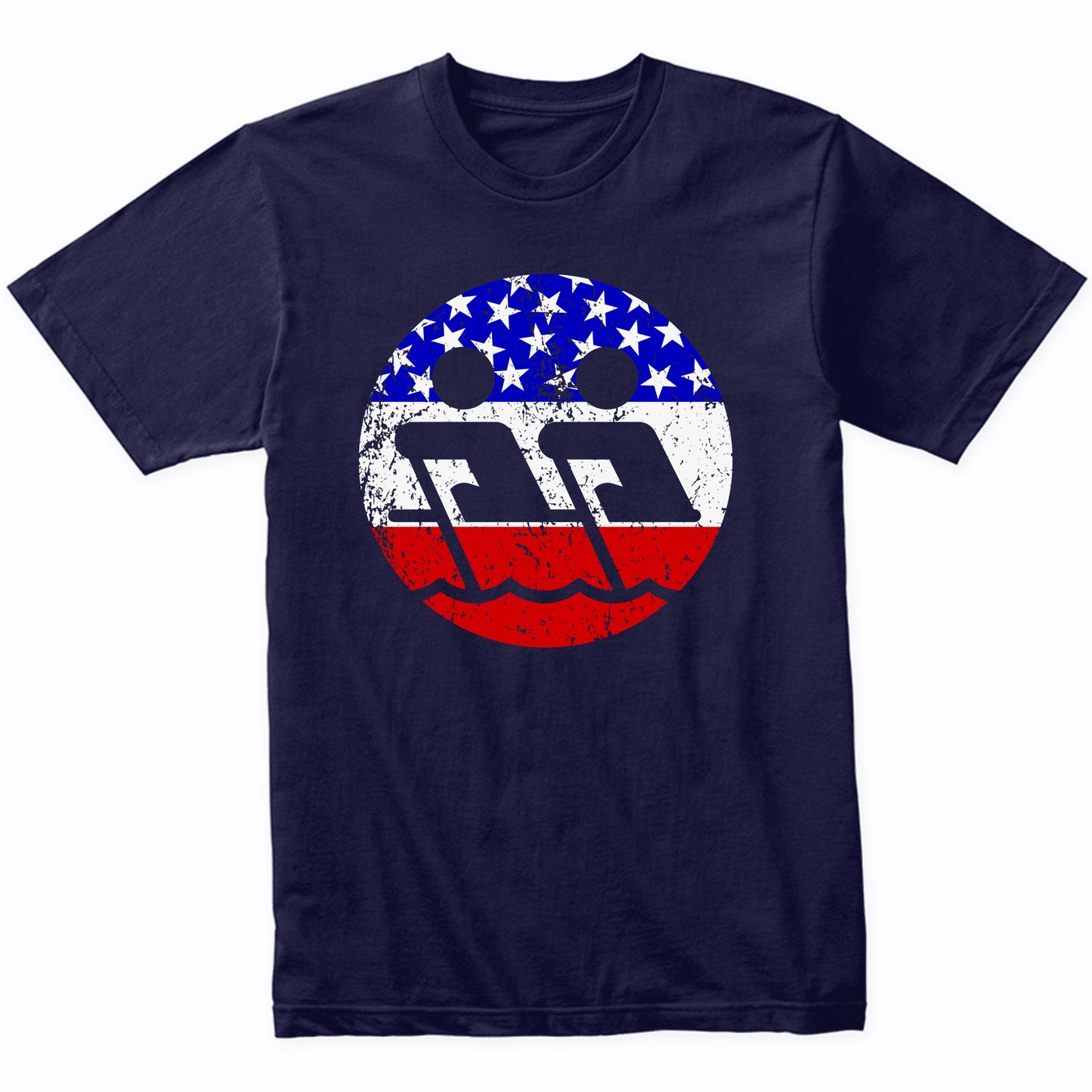 Rowing Retro Style Crew American Flag T-Shirt