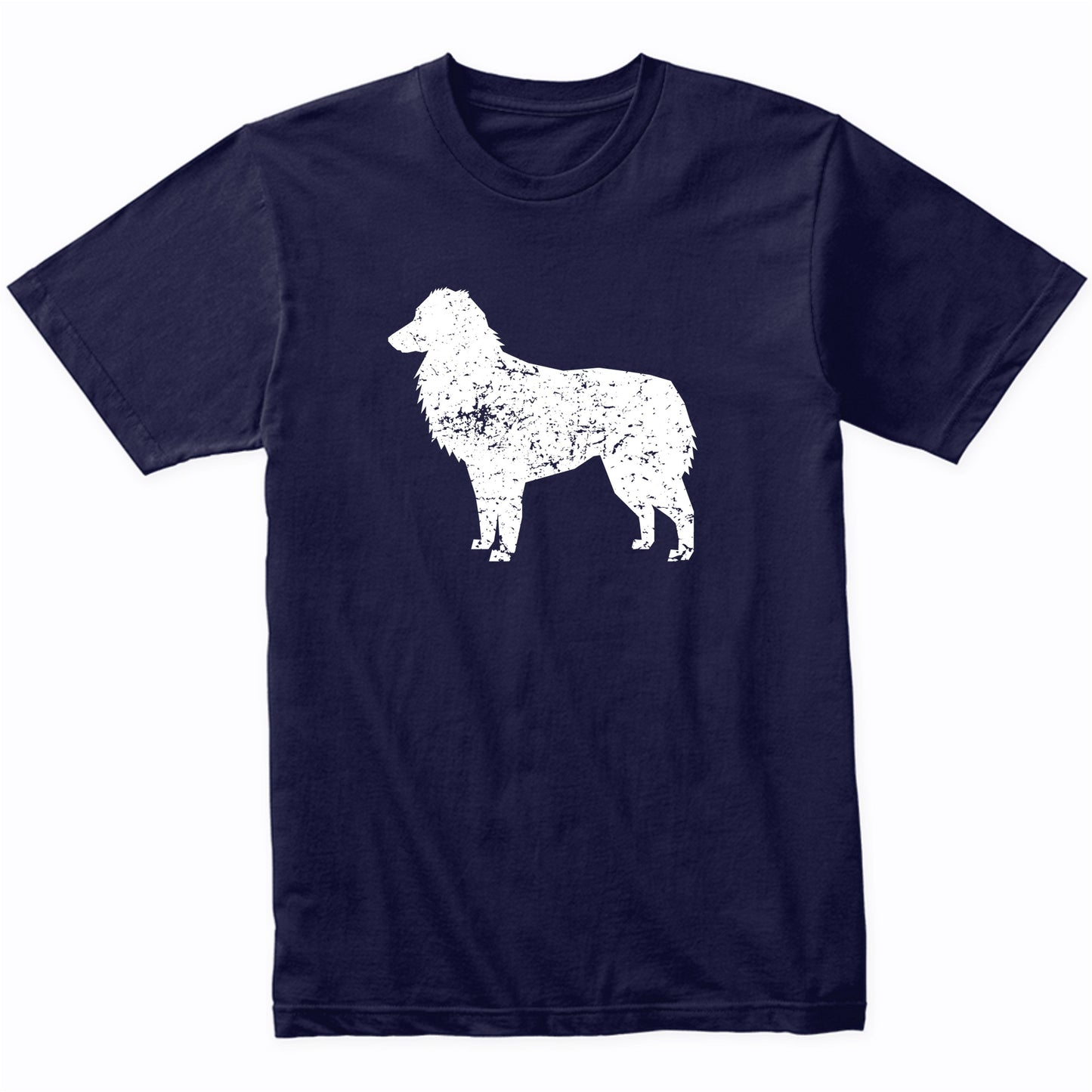 Distressed Australian Shepherd Silhouette Dog Owner T-Shirt