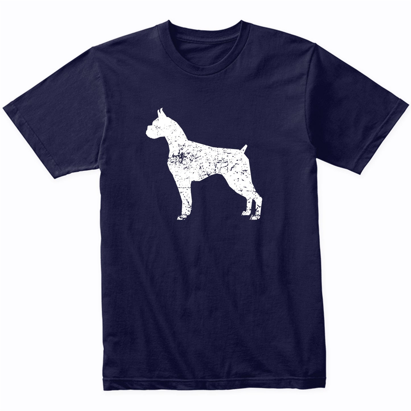 Distressed Boxer Silhouette Dog Owner T-Shirt