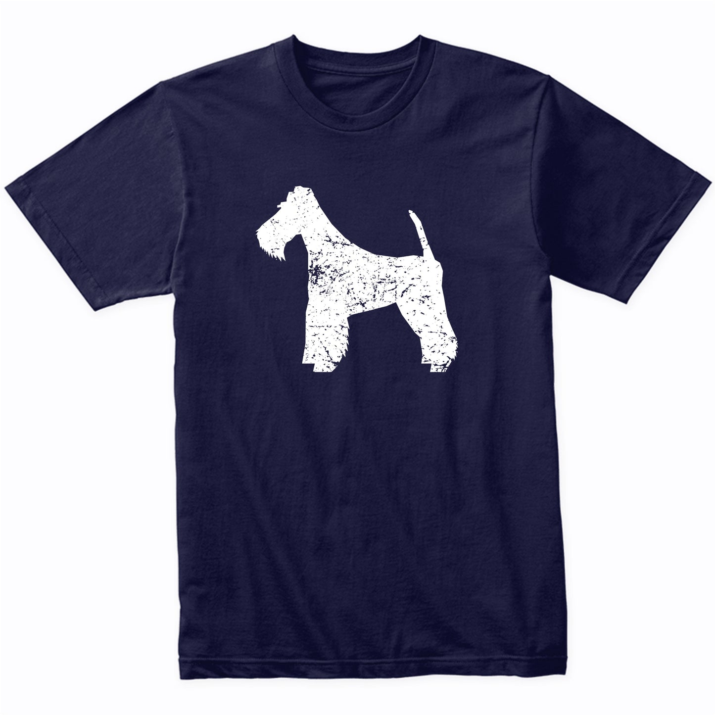 Distressed Fox Terrier Silhouette Dog Owner T-Shirt
