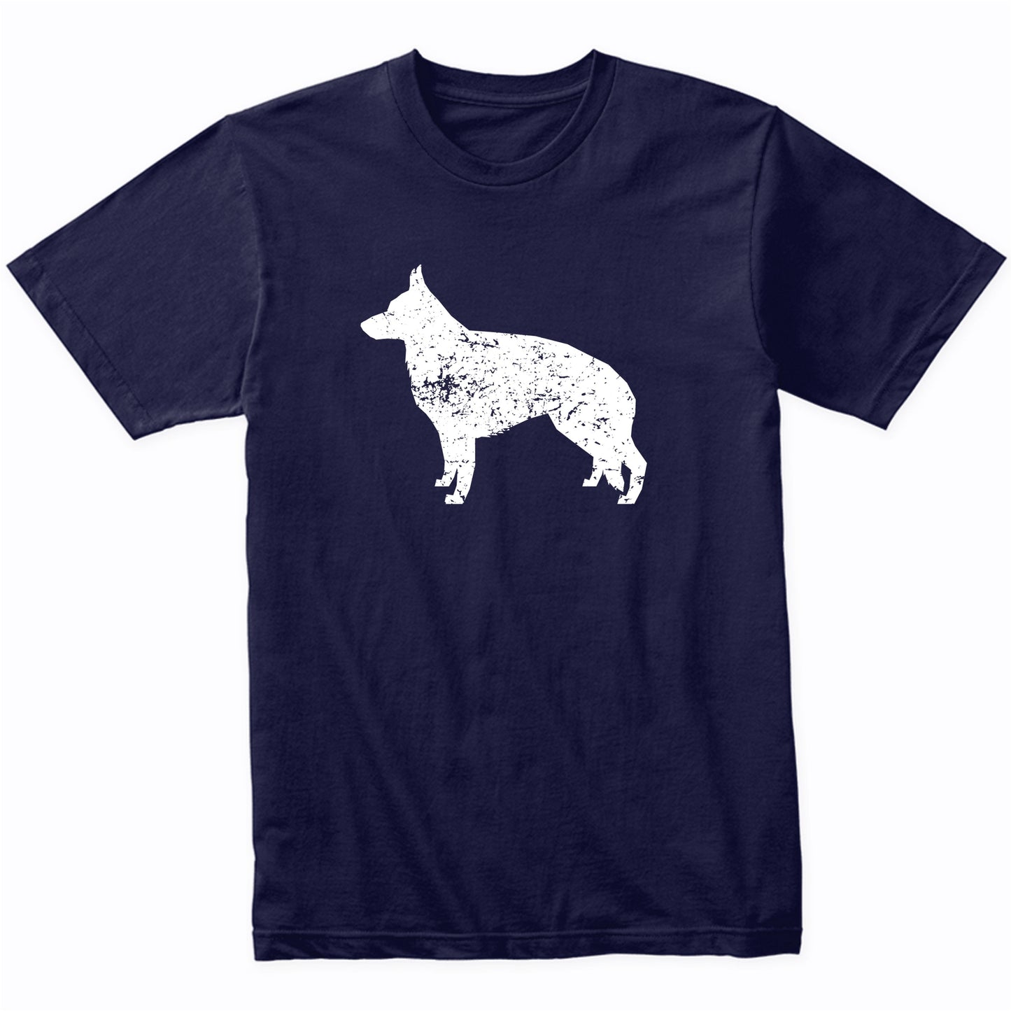 Distressed German Shepherd Silhouette Dog Owner T-Shirt