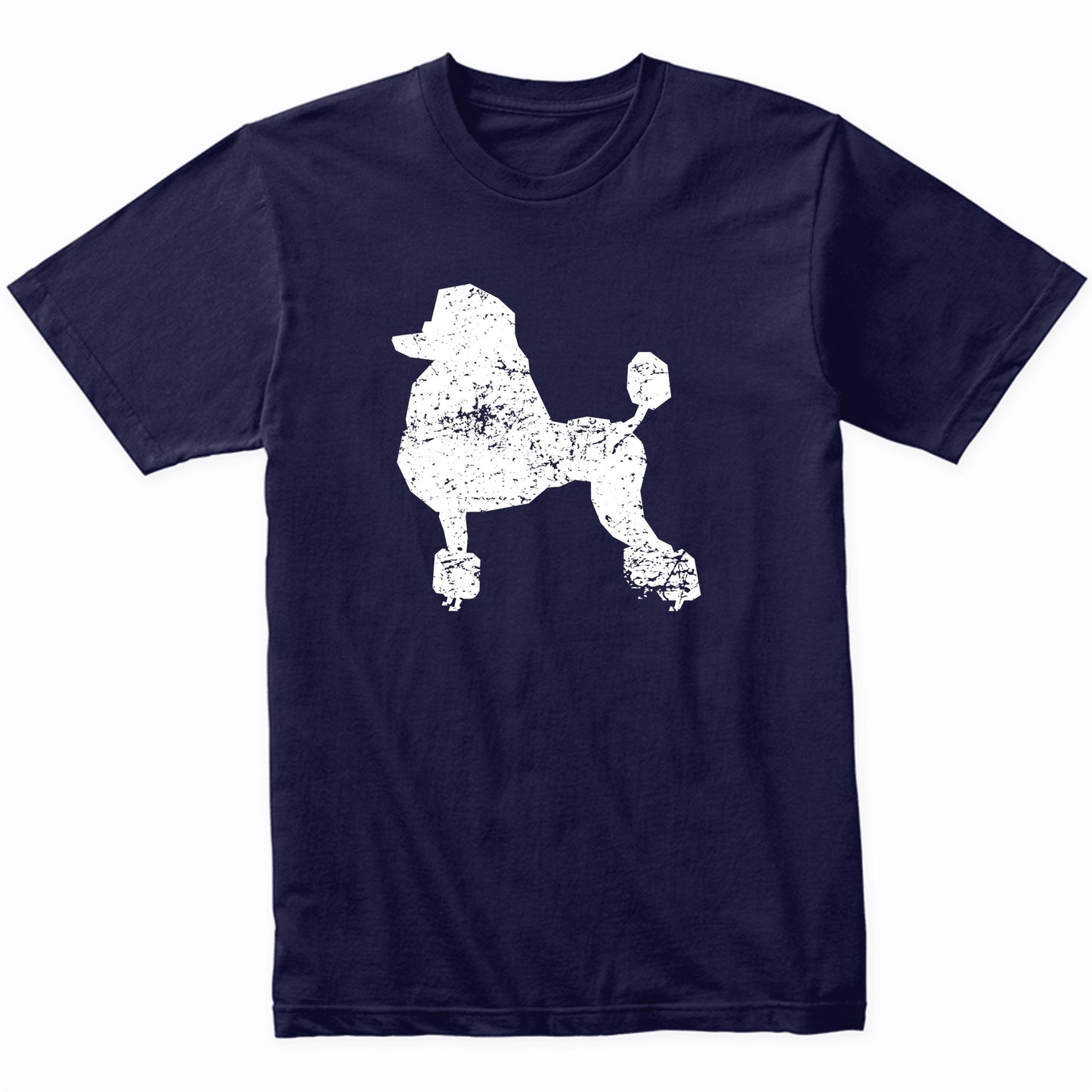 Distressed Poodle Silhouette Dog Owner T-Shirt