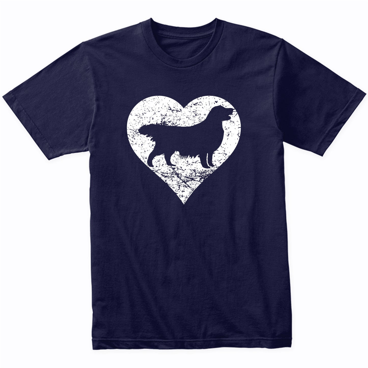Distressed Golden Retriever Heart Dog Owner Graphic T-Shirt