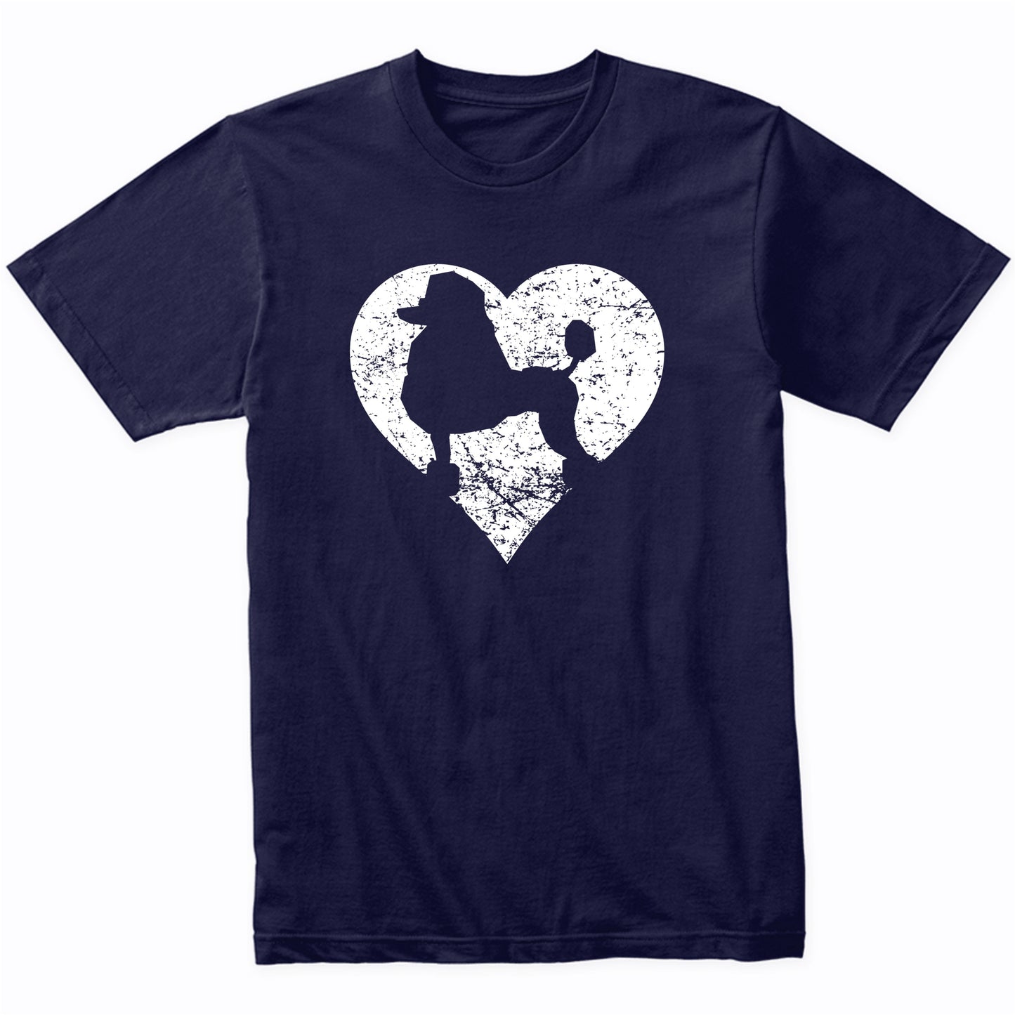 Distressed Poodle Heart Dog Owner Graphic T-Shirt