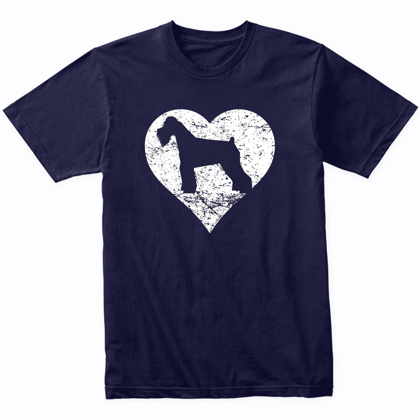 Distressed Schnauzer Heart Dog Owner Graphic T-Shirt