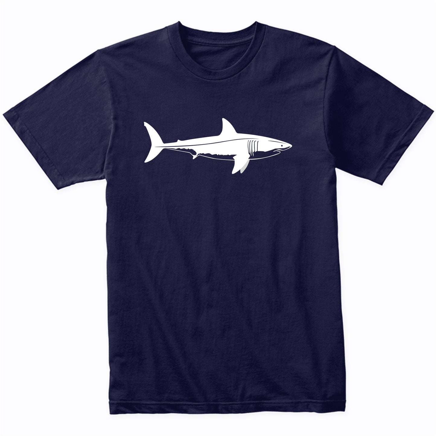 Great White Shark Silhouette Simple Shark Design T-Shirt