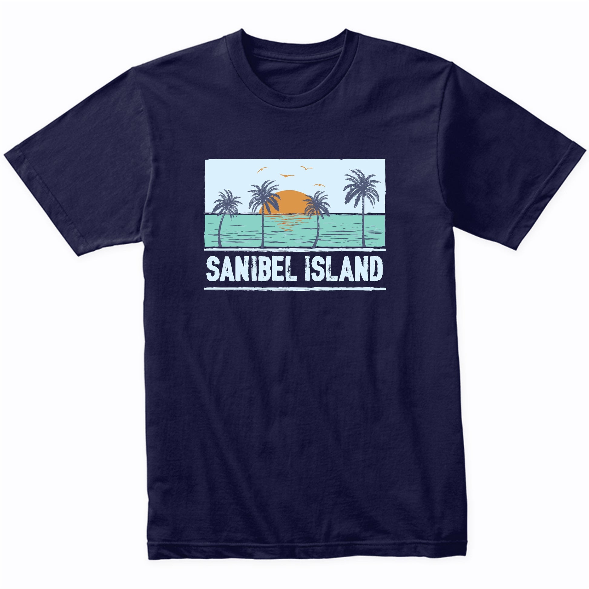 Retro Sanibel Island Florida Tropical Sunset Beach Vacation T-Shirt