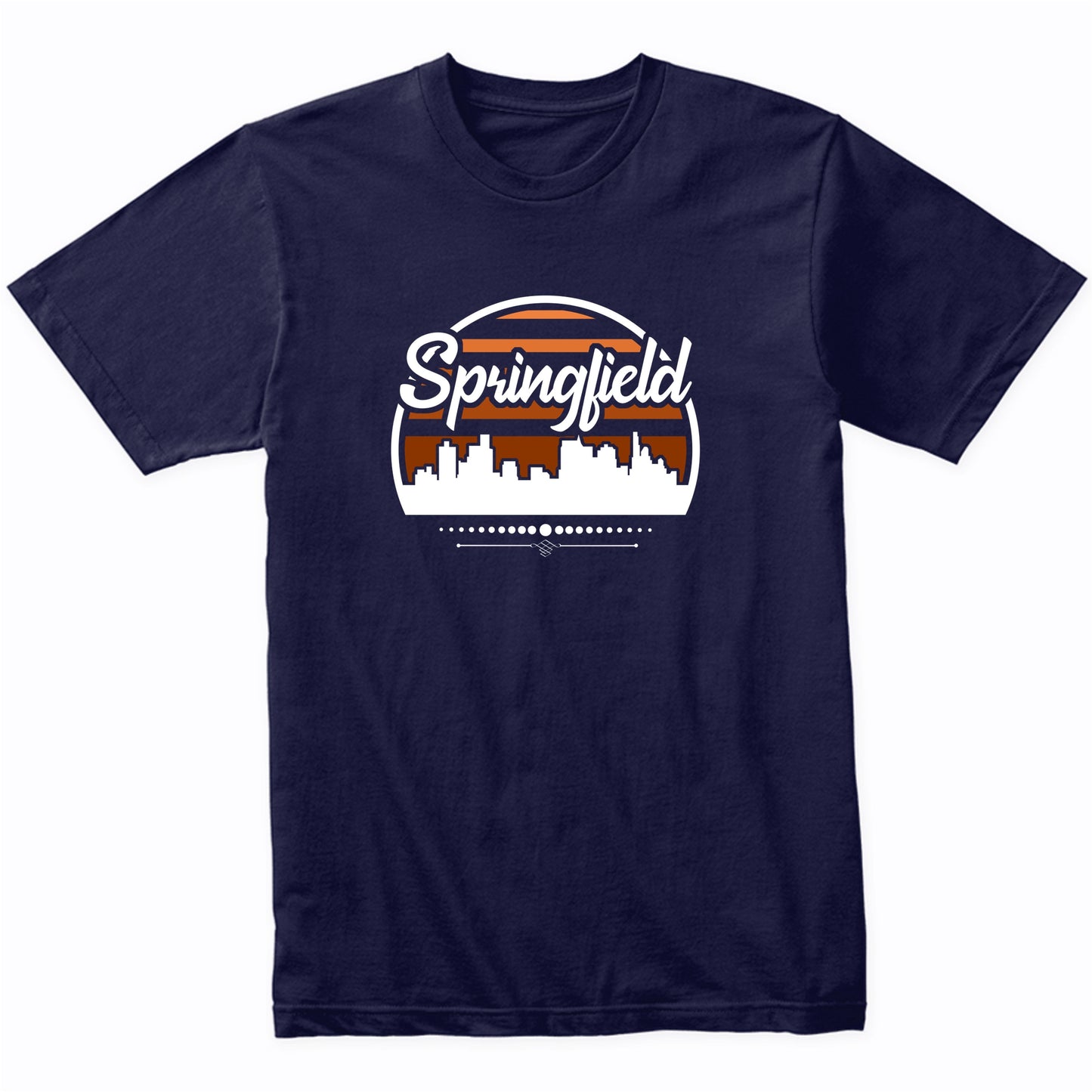 Retro Springfield Illinois Sunset Skyline T-Shirt