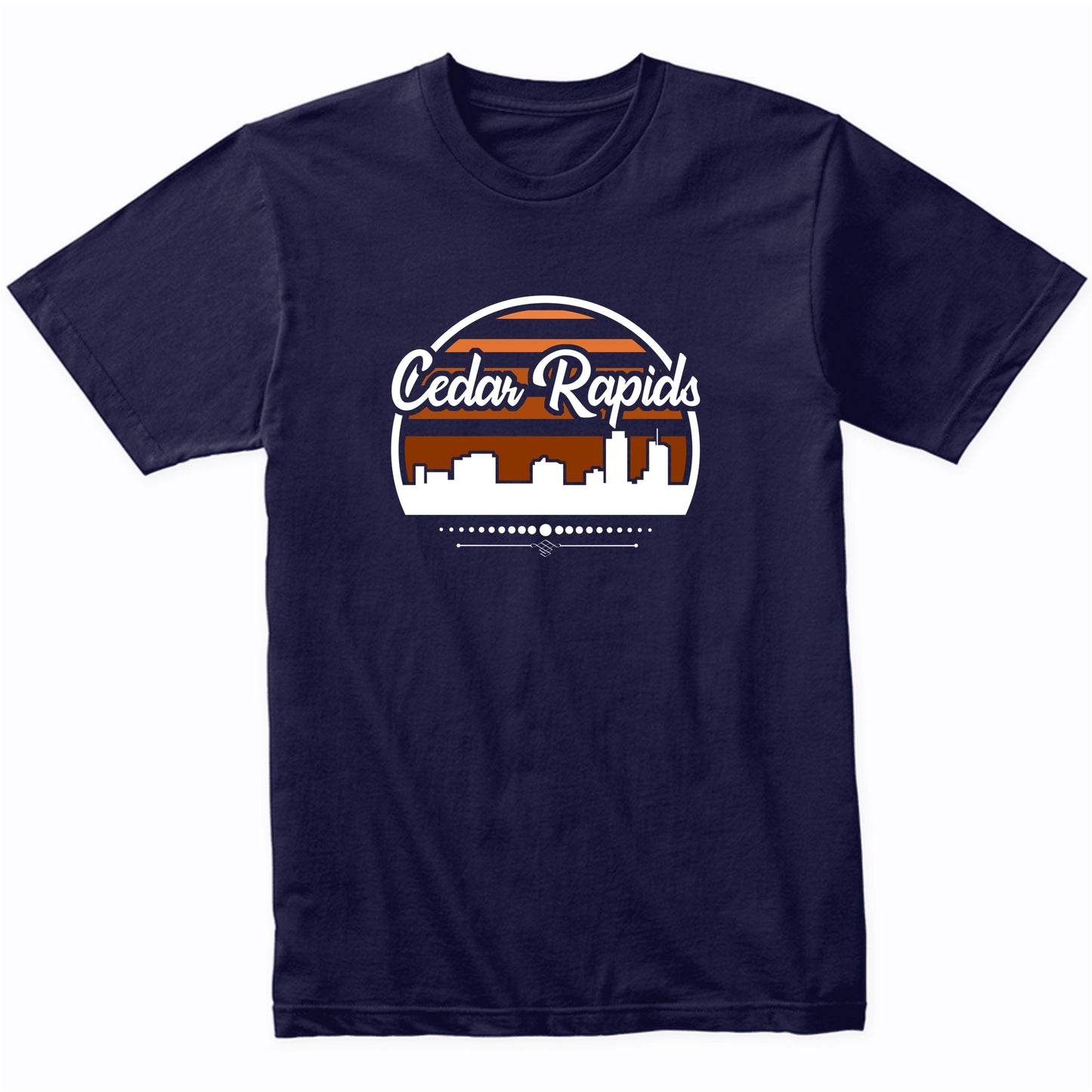 Retro Cedar Rapids Iowa Sunset Skyline T-Shirt