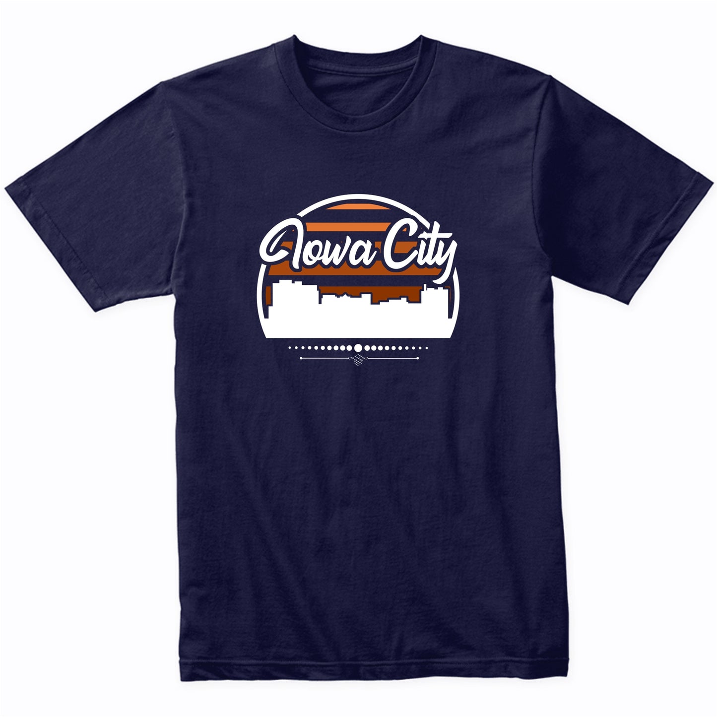 Retro Iowa City Iowa Sunset Skyline T-Shirt