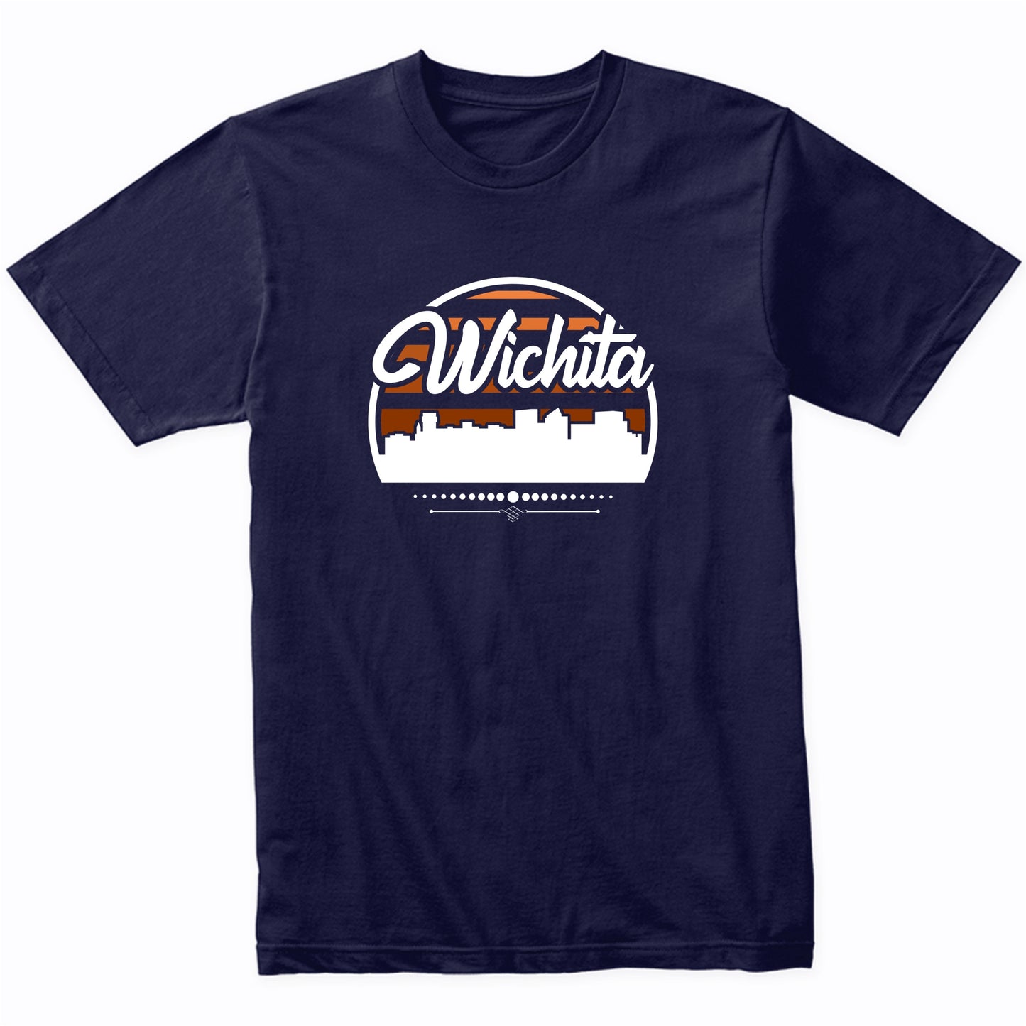 Retro Wichita Kansas Sunset Skyline T-Shirt