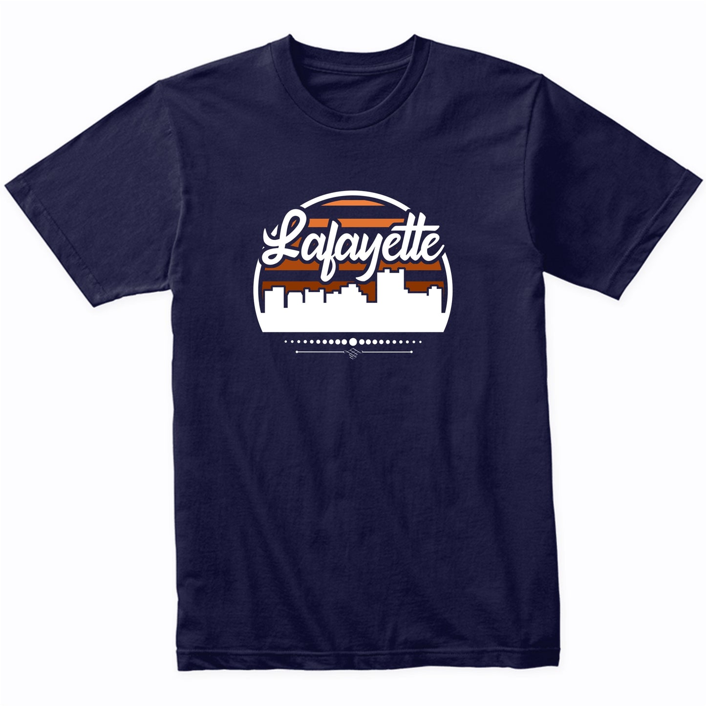 Retro Lafayette Louisiana Sunset Skyline T-Shirt