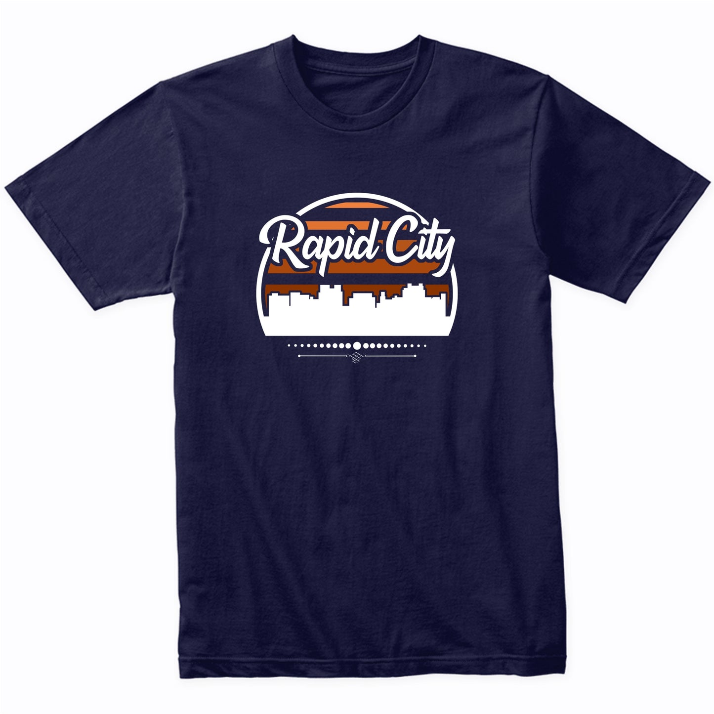 Retro Rapid City South Dakota Sunset Skyline T-Shirt