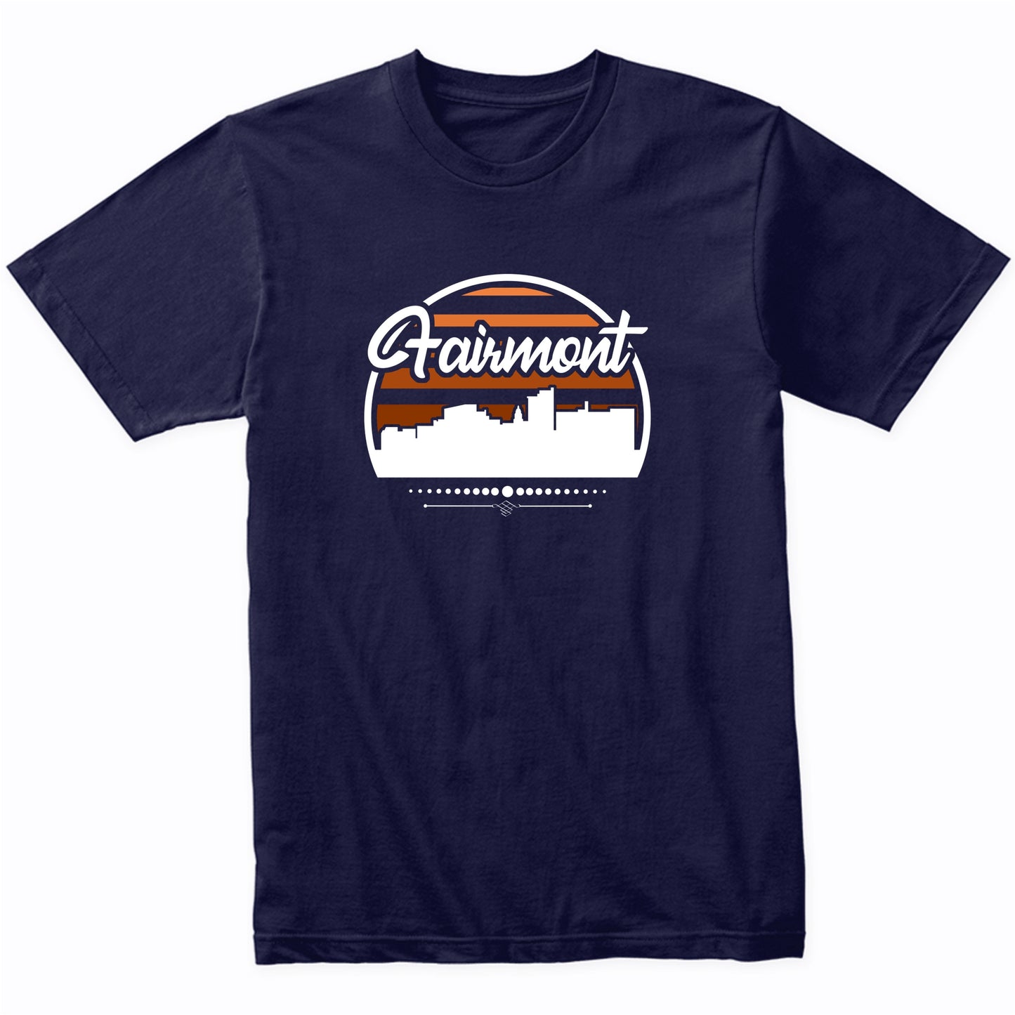 Retro Fairmont West Virginia Sunset Skyline T-Shirt