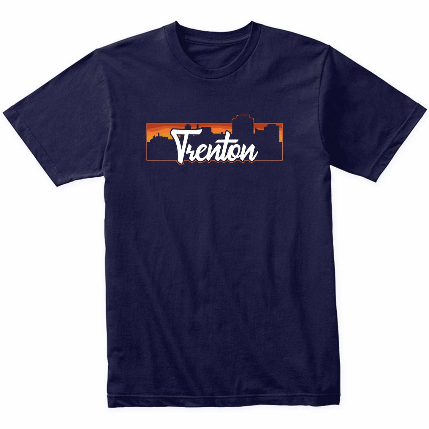 Vintage Style Retro Trenton New Jersey Sunset Skyline T-Shirt