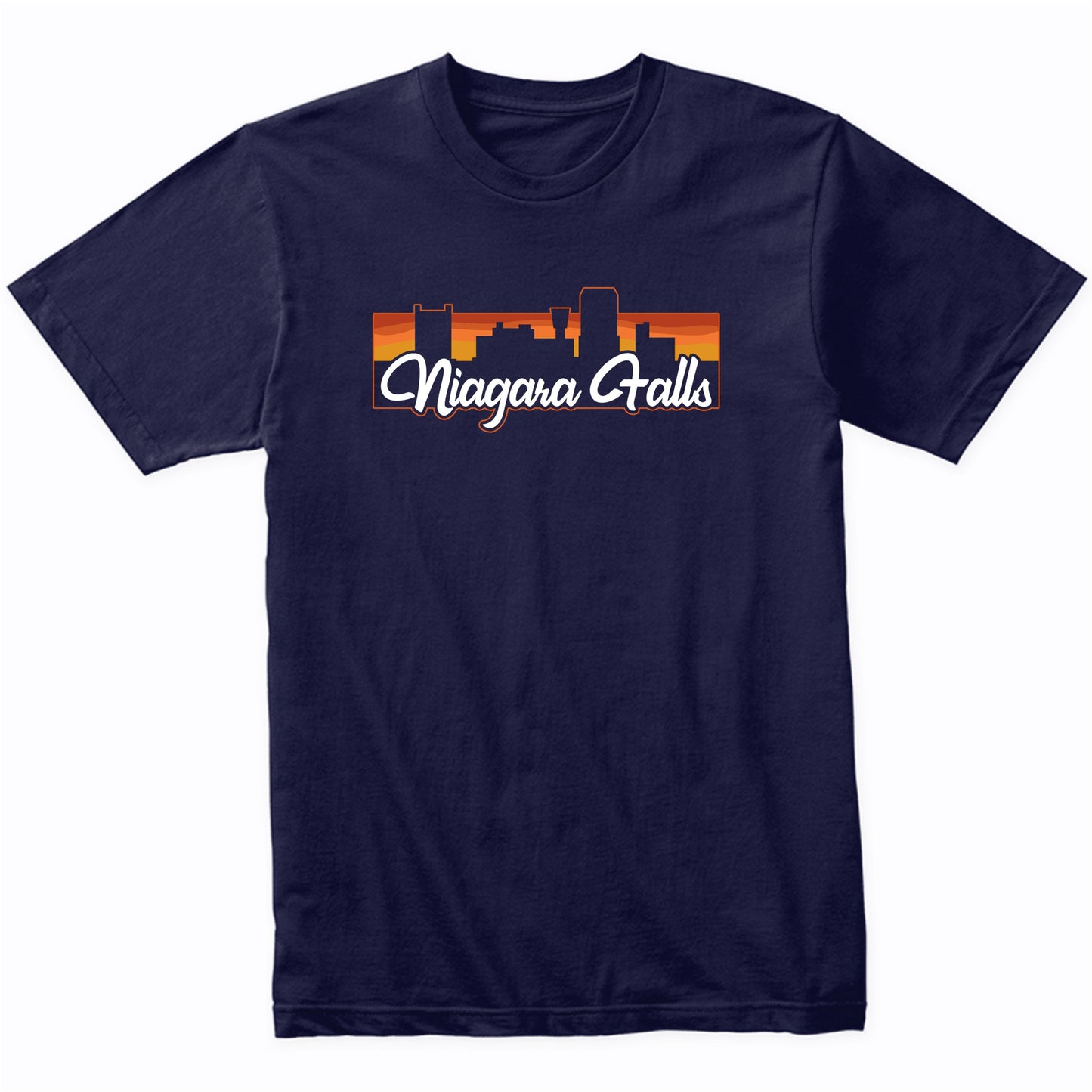Vintage Style Retro Niagara Falls New York Sunset Skyline T-Shirt