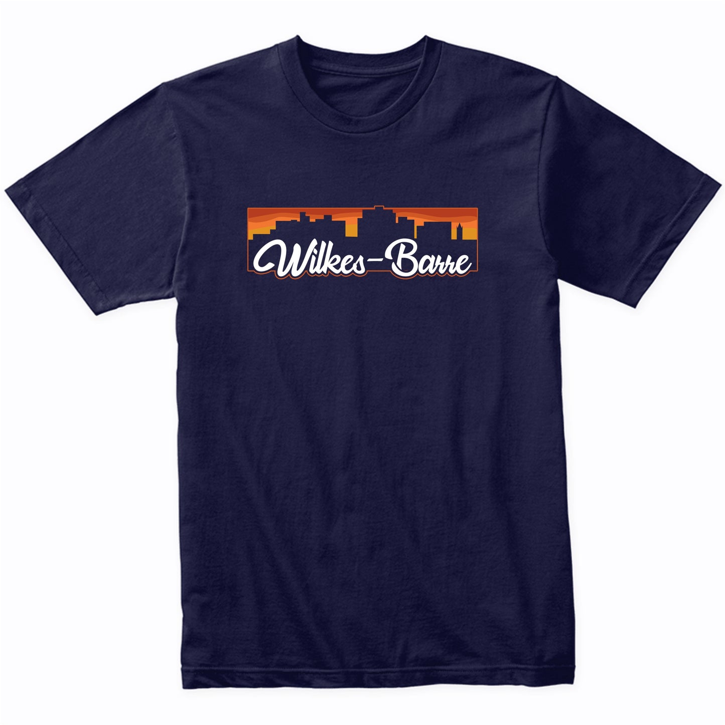 Vintage Style Retro Wilkes-Barre Pennsylvania Sunset Skyline T-Shirt