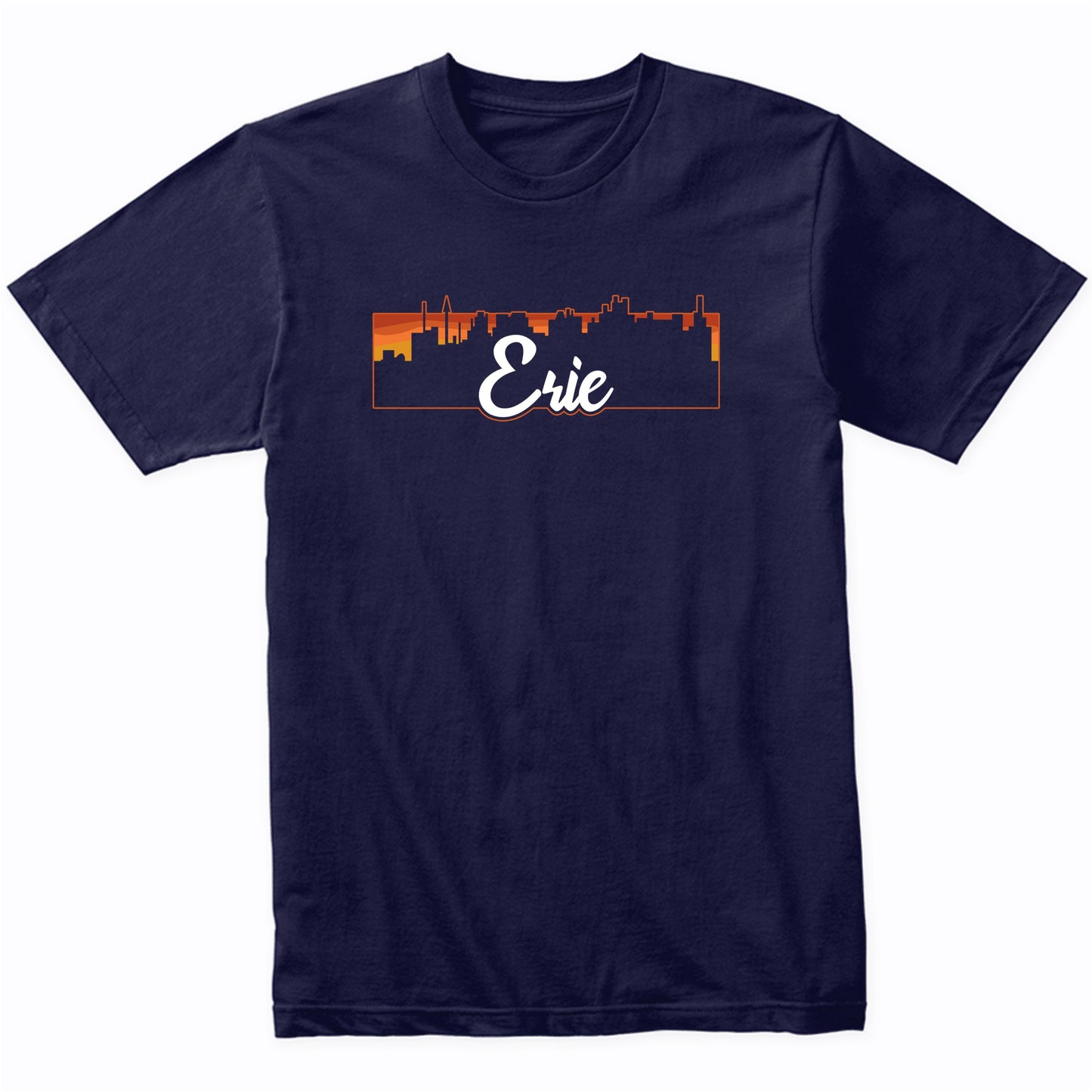Vintage Style Retro Erie Pennsylvania Sunset Skyline T-Shirt