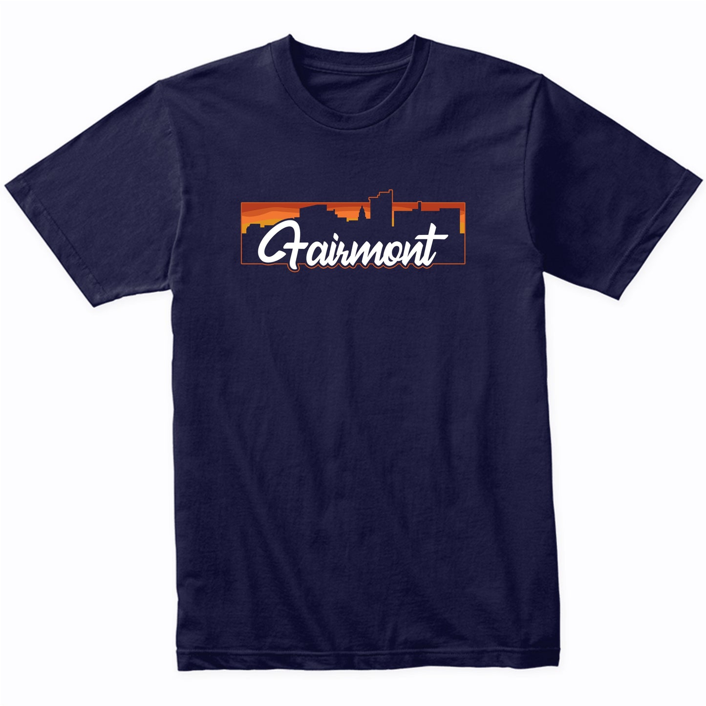 Vintage Style Retro Fairmont West Virginia Sunset Skyline T-Shirt