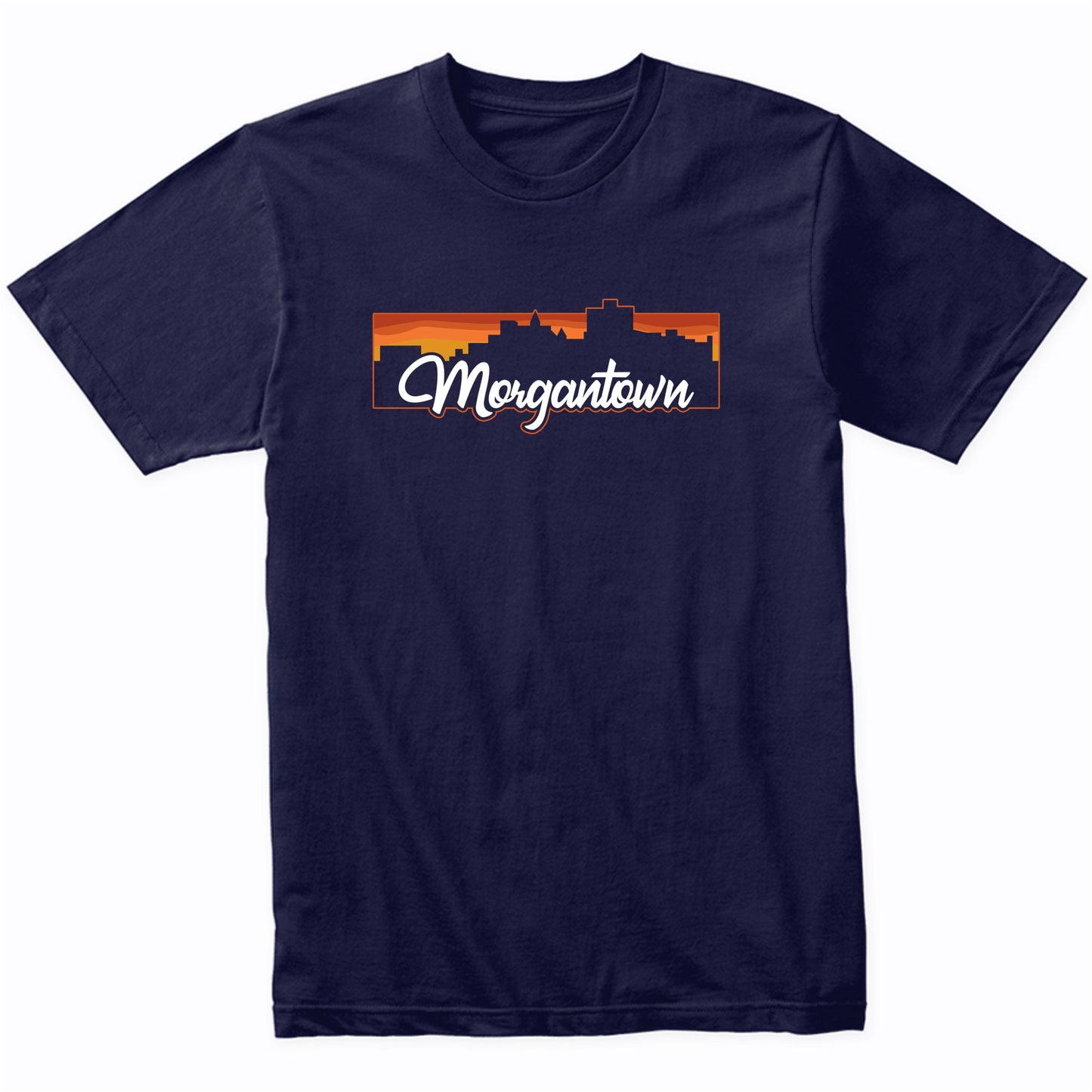 Vintage Style Retro Morgantown West Virginia Sunset Skyline T-Shirt