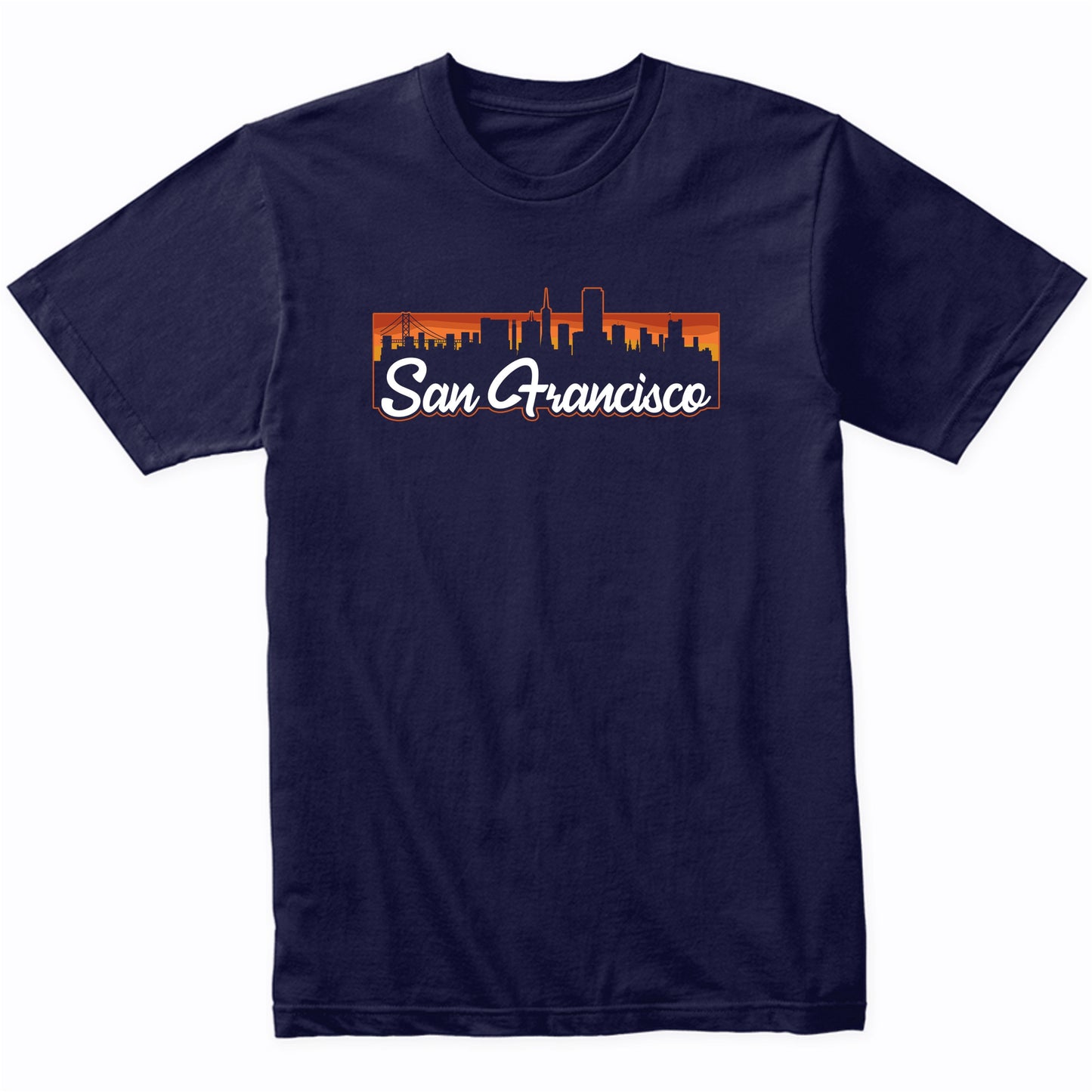Vintage Style Retro San Francisco California Sunset Skyline T-Shirt