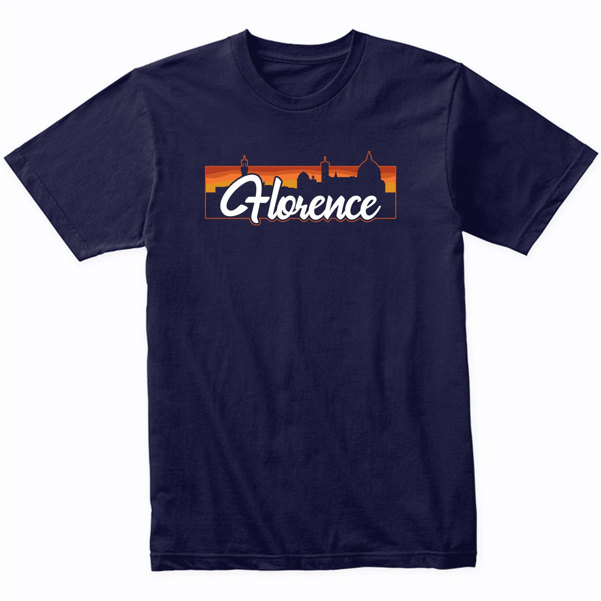 Vintage Style Retro Florence Italy Sunset Skyline T-Shirt