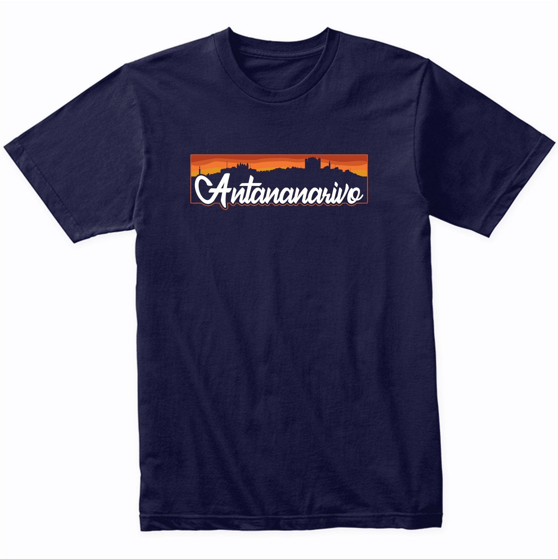 Vintage Style Retro Antananarivo Madagascar Sunset Skyline T-Shirt